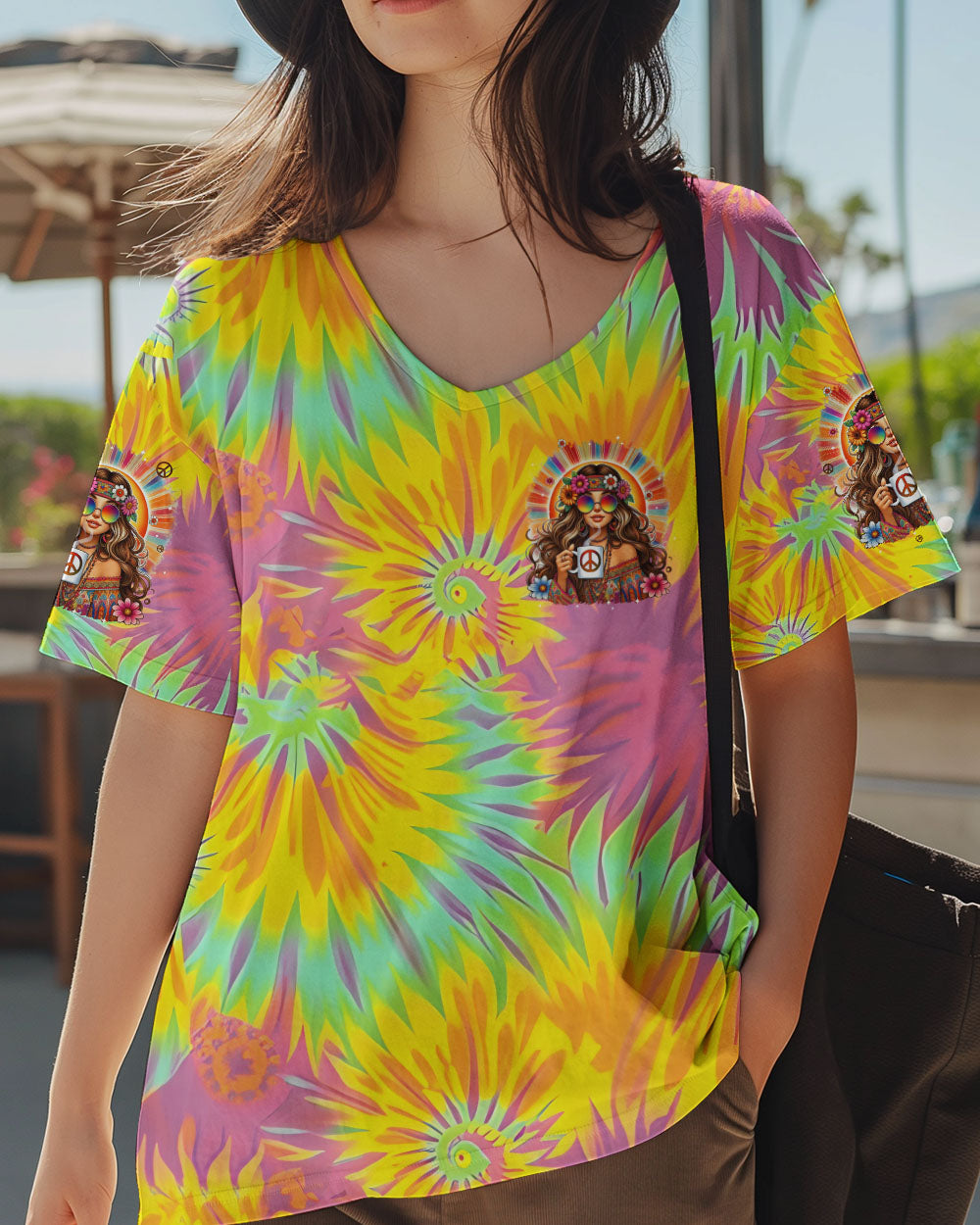 JUST A GIRL WHO LOVES COFFEE TIE DYE ALL OVER PRINT - TYPQ0506251