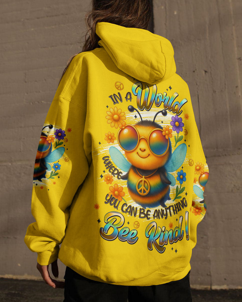 IN A WORLD WHERE YOU CAN BE ANYTHING BEE KIND ALL OVER PRINT - TYPQ0506253