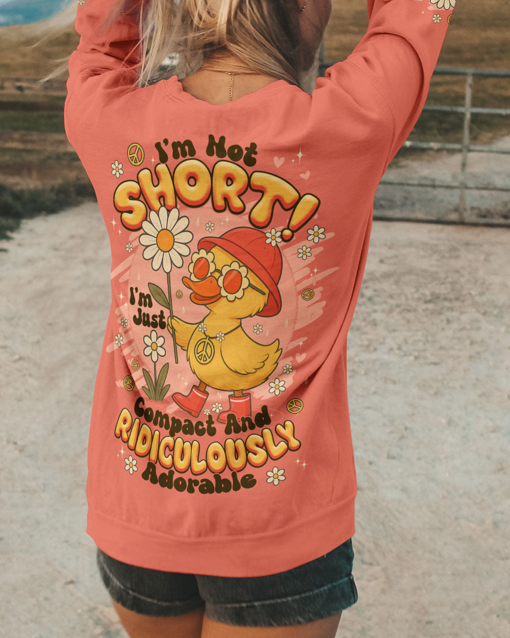I'M NOT SHORT HIPPIE DUCK ALL OVER PRINT - TYPQ0508252