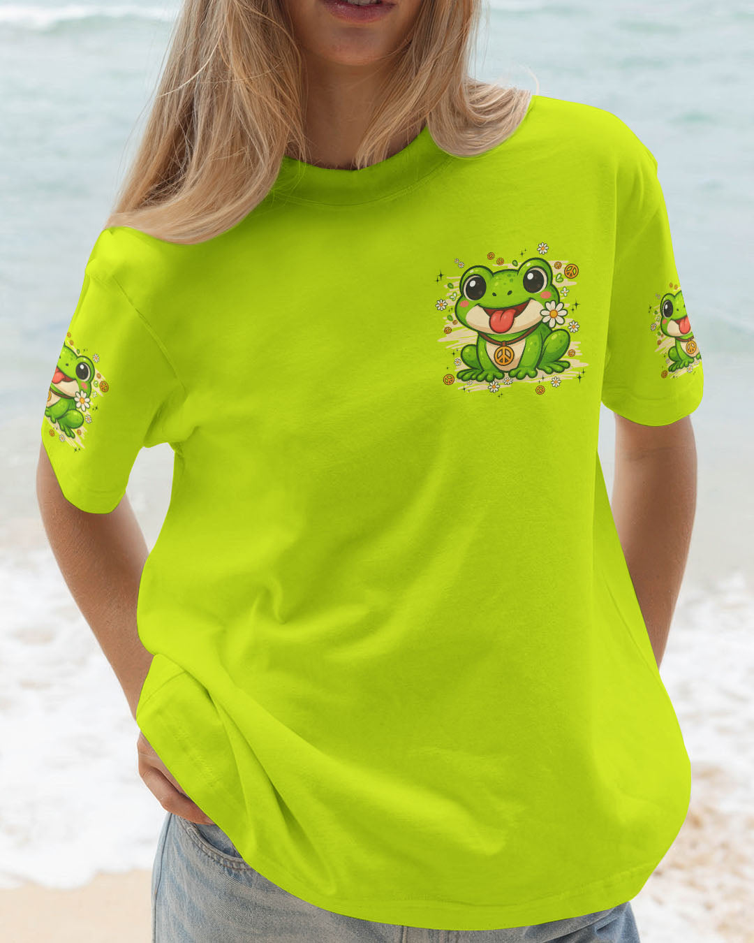 BE YOU THE WORLD WILL ADJUST FROG HIPPIE ALL OVER PRINT - TYPQ0808253