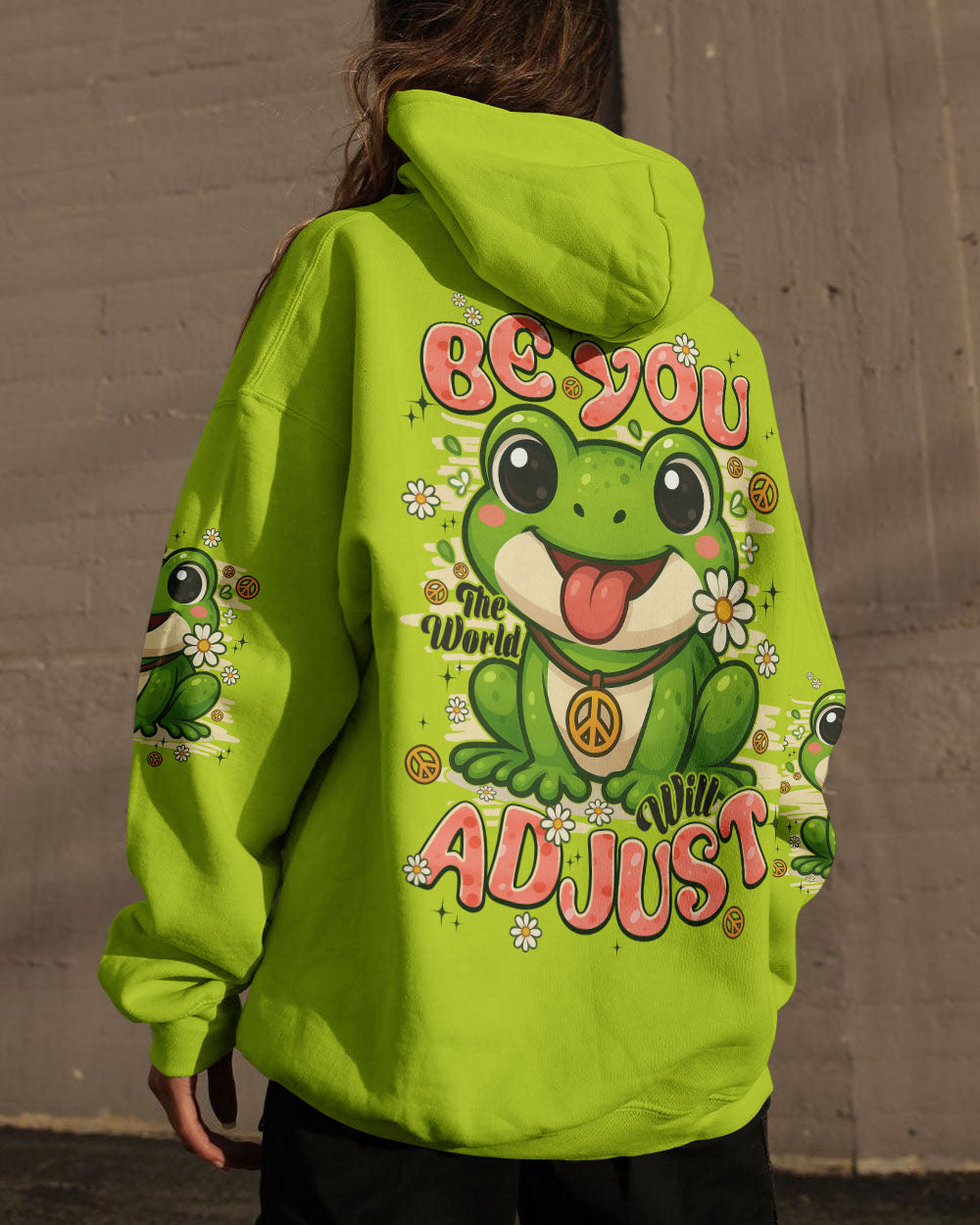 BE YOU THE WORLD WILL ADJUST FROG HIPPIE ALL OVER PRINT - TYPQ0808253