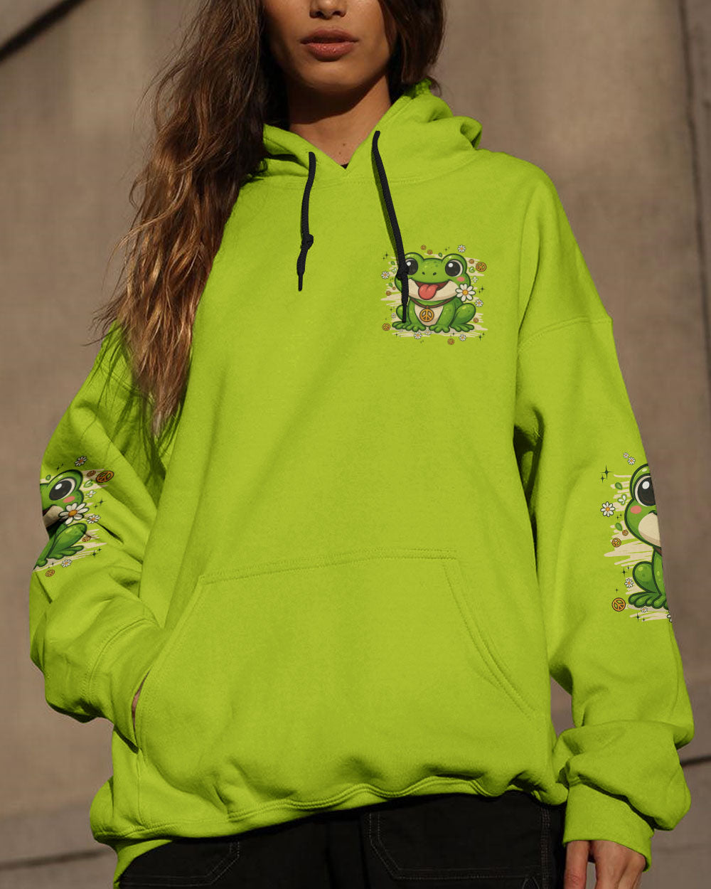 BE YOU THE WORLD WILL ADJUST FROG HIPPIE ALL OVER PRINT - TYPQ0808253