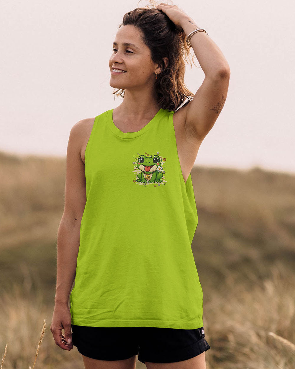 BE YOU THE WORLD WILL ADJUST FROG HIPPIE ALL OVER PRINT - TYPQ0808253