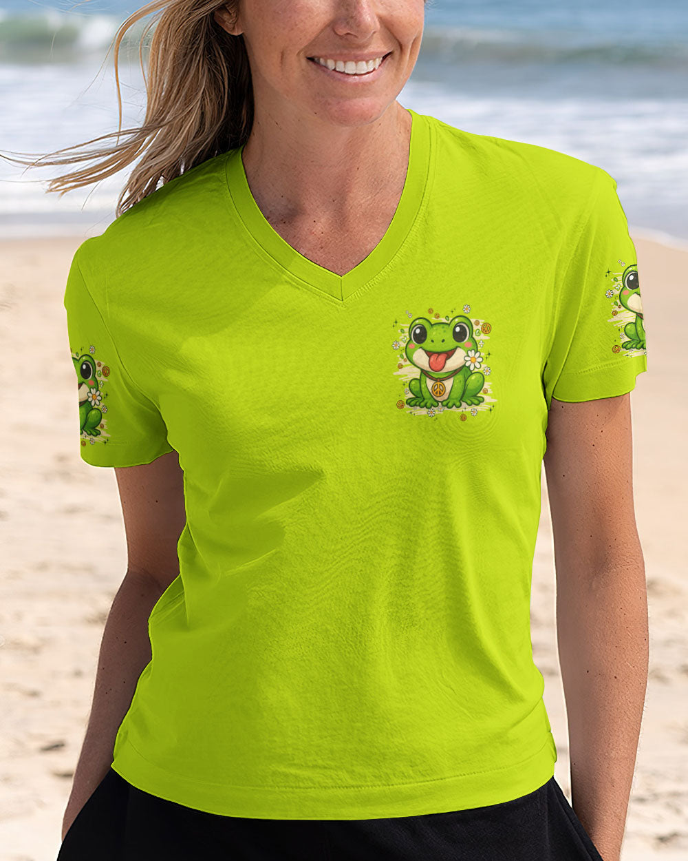 BE YOU THE WORLD WILL ADJUST FROG HIPPIE ALL OVER PRINT - TYPQ0808253