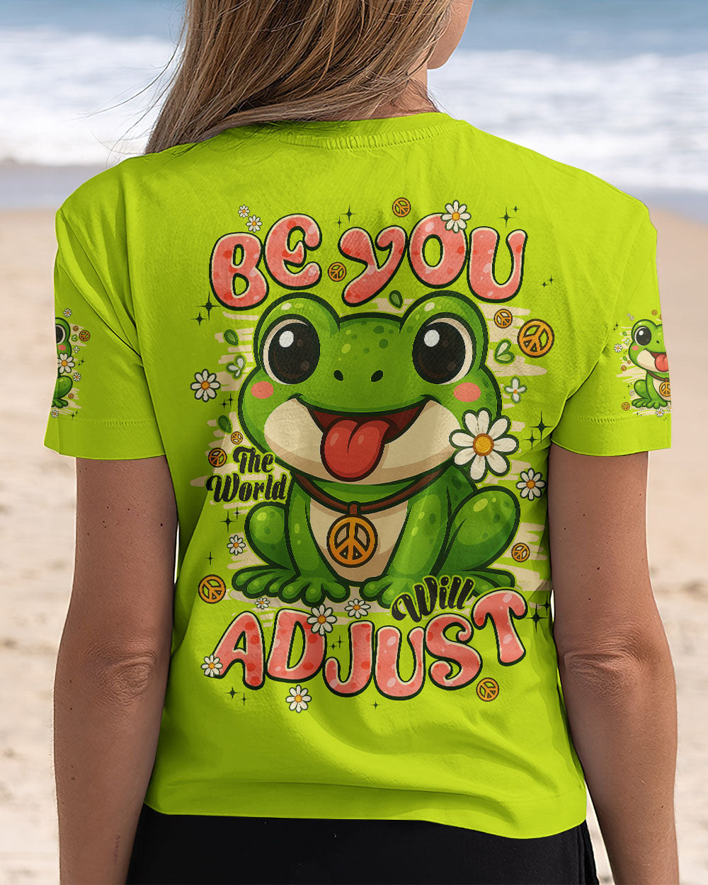 BE YOU THE WORLD WILL ADJUST FROG HIPPIE ALL OVER PRINT - TYPQ0808253