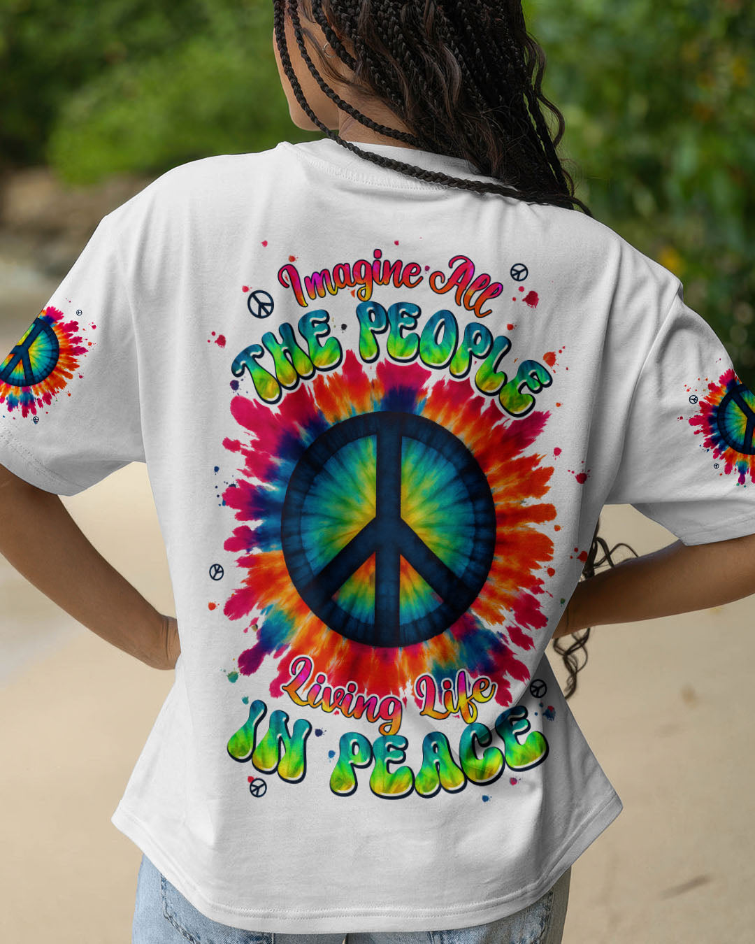 IMAGINE ALL THE PEOPLE LIVING LIFE IN PEACE TIE DYE ALL OVER PRINT - TYPQ0906251