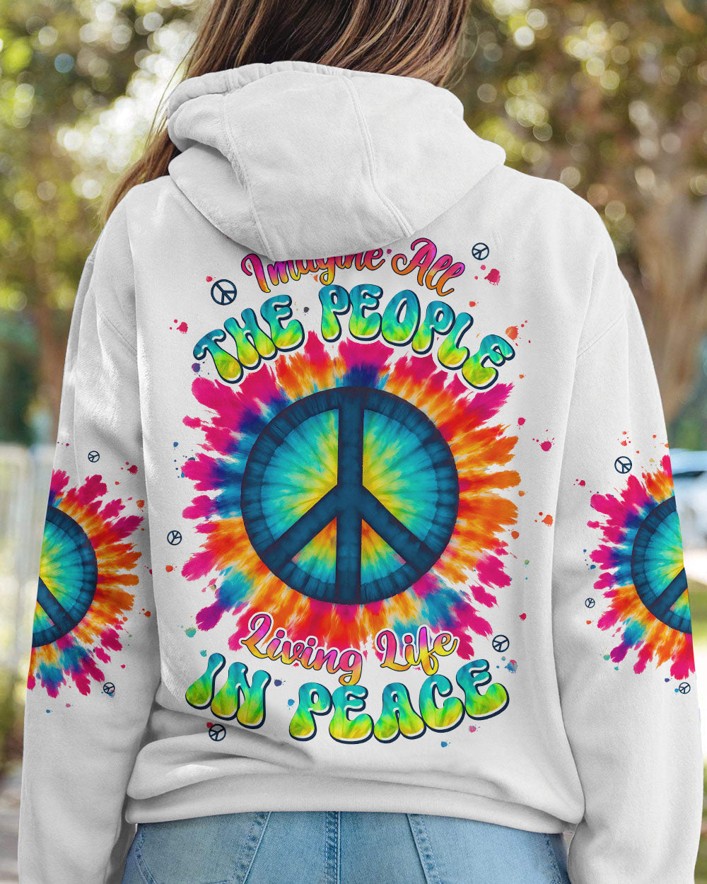 IMAGINE ALL THE PEOPLE LIVING LIFE IN PEACE TIE DYE ALL OVER PRINT - TYPQ0906251