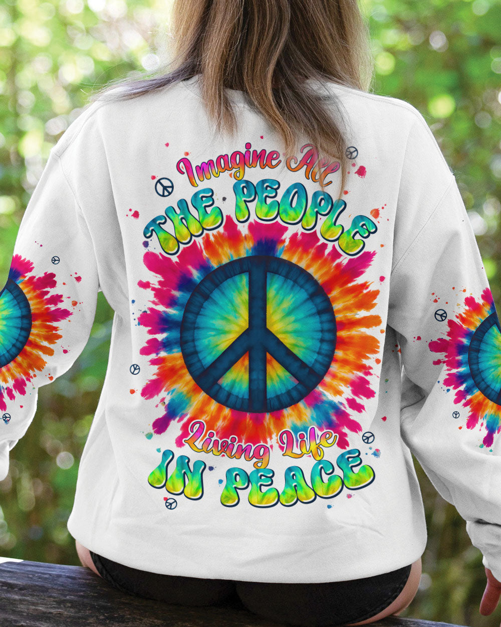 IMAGINE ALL THE PEOPLE LIVING LIFE IN PEACE TIE DYE ALL OVER PRINT - TYPQ0906251