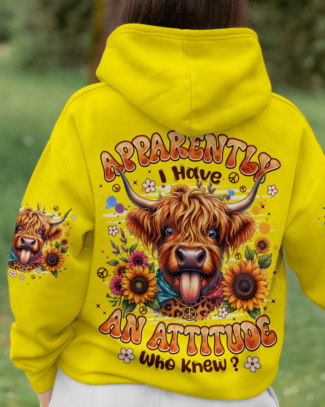 APPARENTLY I HAVE AN ATTITUDE WHO KNEW COW ALL OVER PRINT - TYPQ0912251