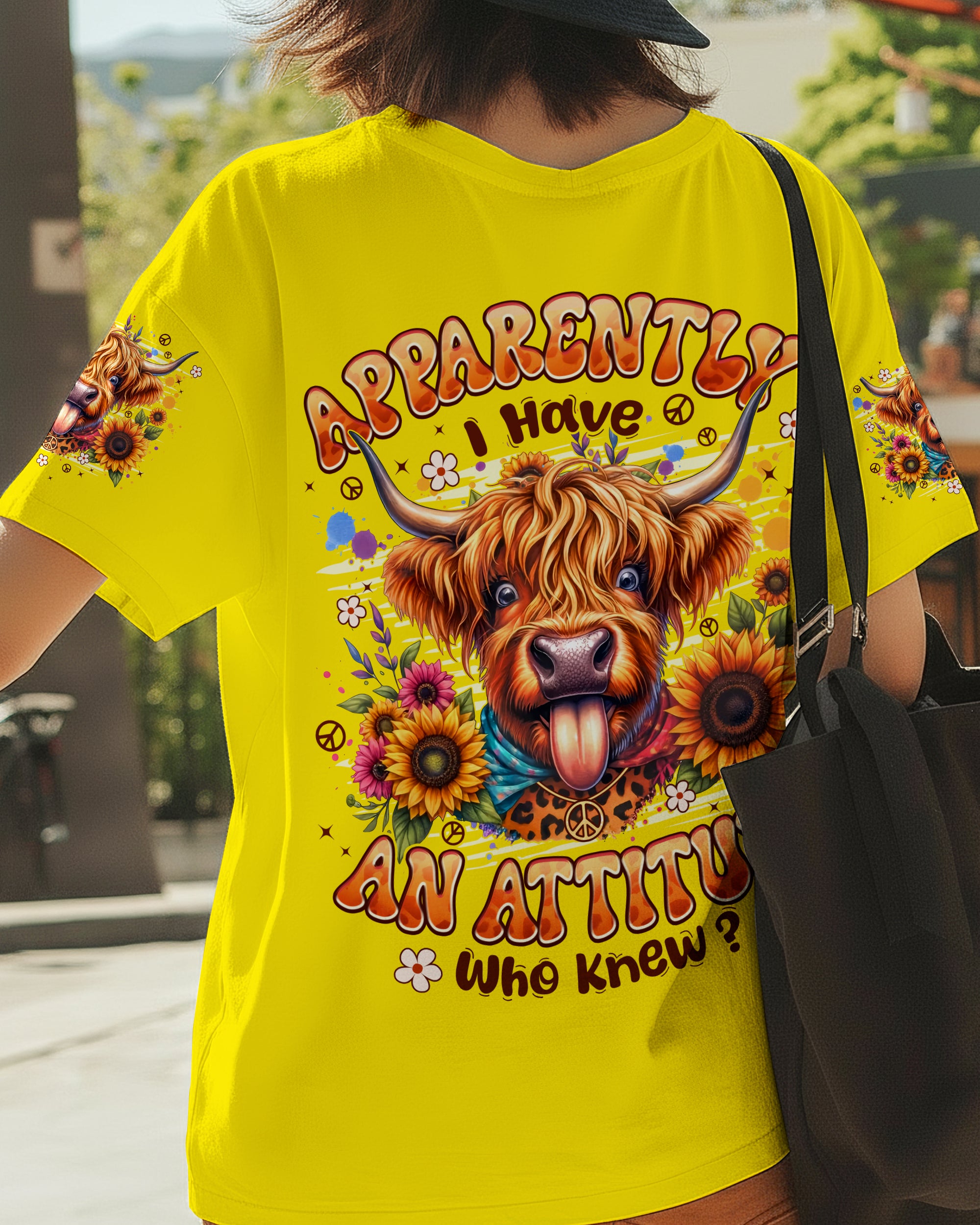 APPARENTLY I HAVE AN ATTITUDE WHO KNEW COW ALL OVER PRINT - TYPQ0912251