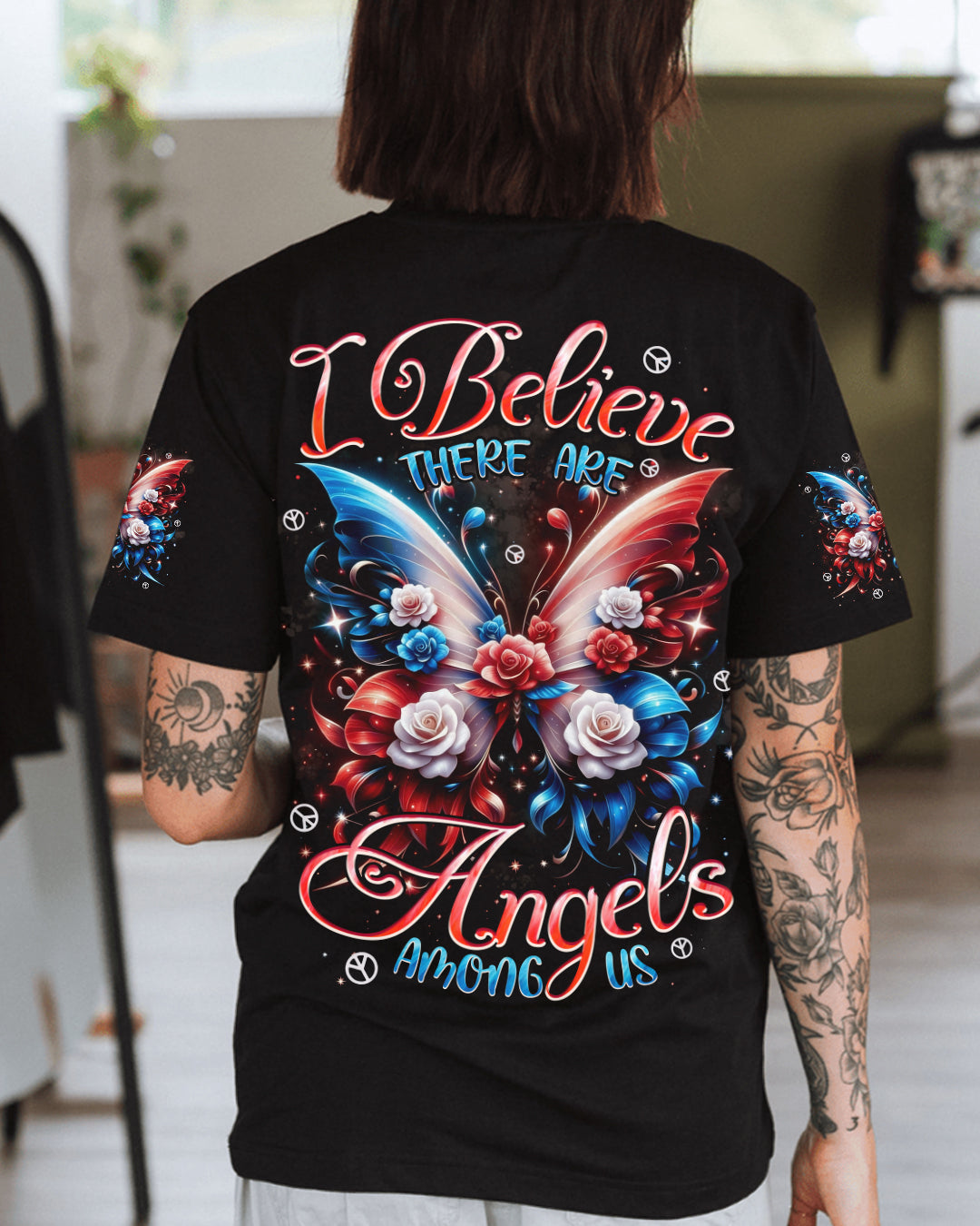 I BELIEVE THERE ARE ANGELS AMONG US BUTTERFLY ALL OVER PRINT - TYPQ1001261