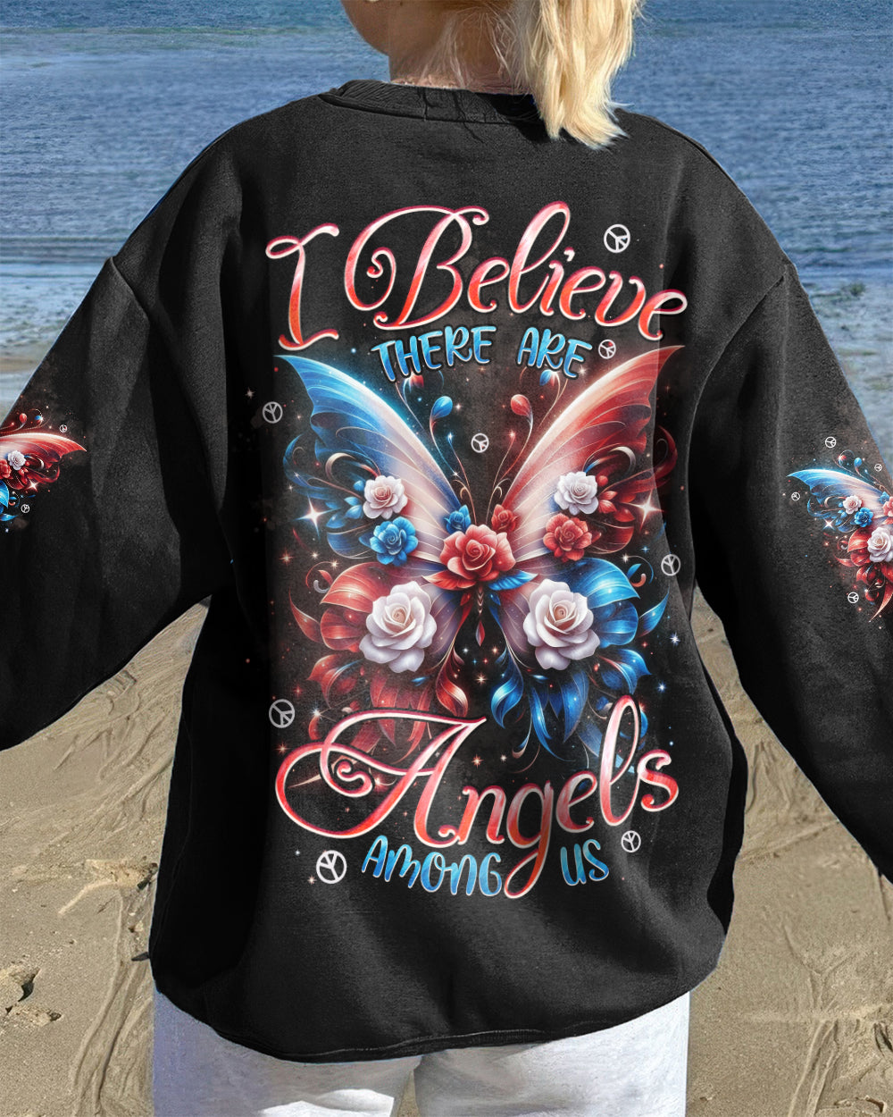 I BELIEVE THERE ARE ANGELS AMONG US BUTTERFLY ALL OVER PRINT - TYPQ1001261