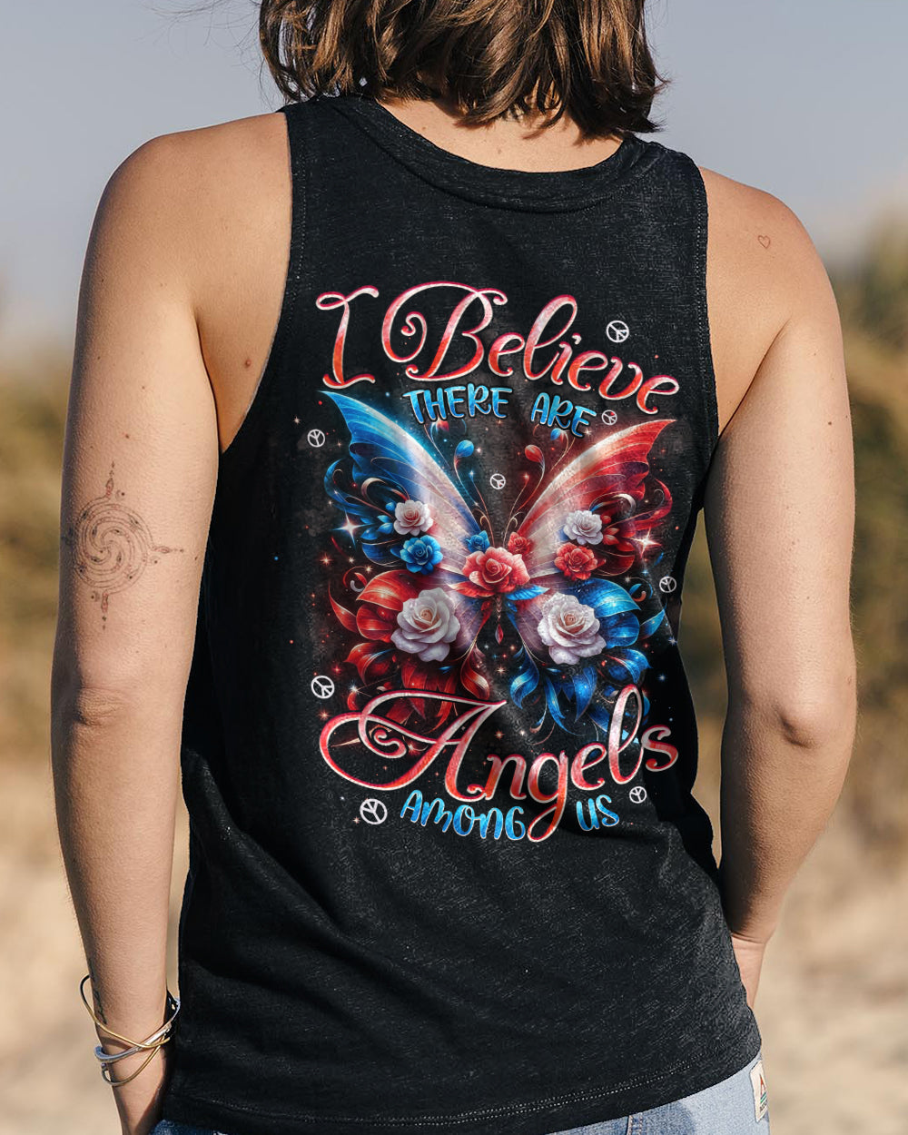 I BELIEVE THERE ARE ANGELS AMONG US BUTTERFLY ALL OVER PRINT - TYPQ1001261