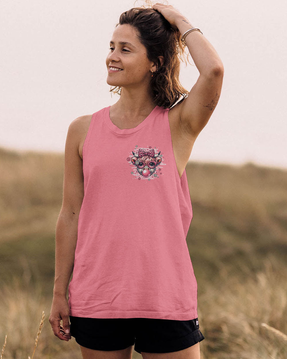 ACTUALLY LIFE IS BEAUTIFUL AND I HAVE TIME COW HIPPIE ALL OVER PRINT - TYPQ1107251