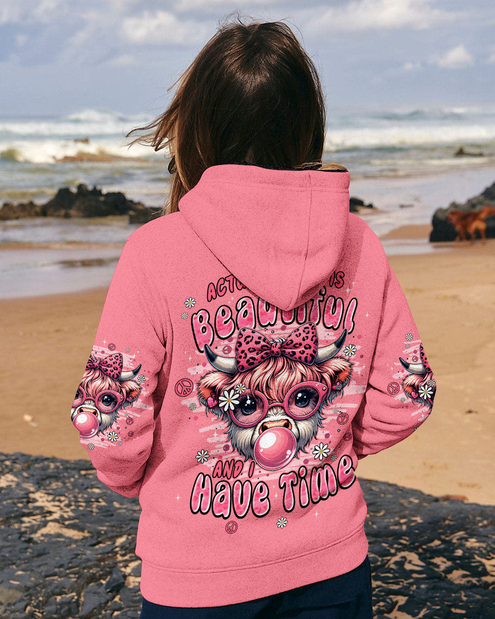 ACTUALLY LIFE IS BEAUTIFUL AND I HAVE TIME COW HIPPIE ALL OVER PRINT - TYPQ1107251