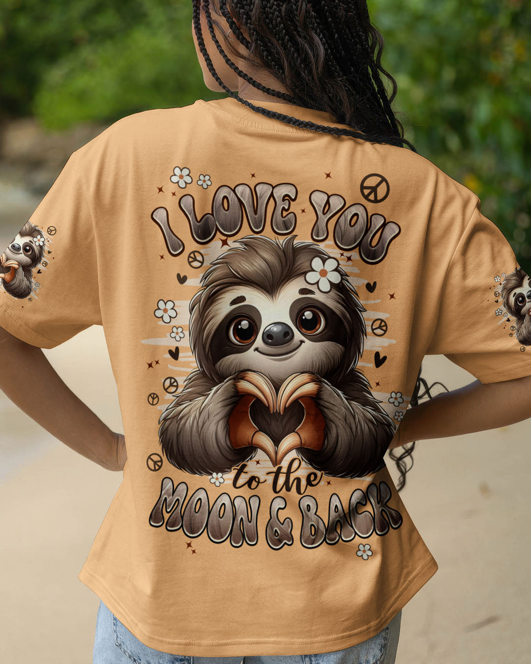 I LOVE YOU TO THE MOON AND BACK SLOTH ALL OVER PRINT - TYPQ1109251