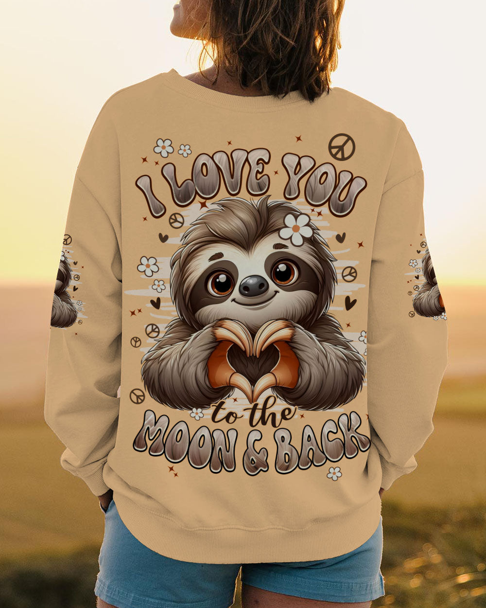 I LOVE YOU TO THE MOON AND BACK SLOTH ALL OVER PRINT - TYPQ1109251