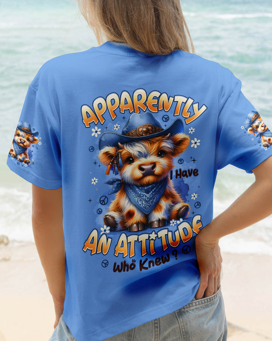 APPARENTLY I HAVE AN ATTITUDE WHO KNEW COW ALL OVER PRINT - TYPQ1112251