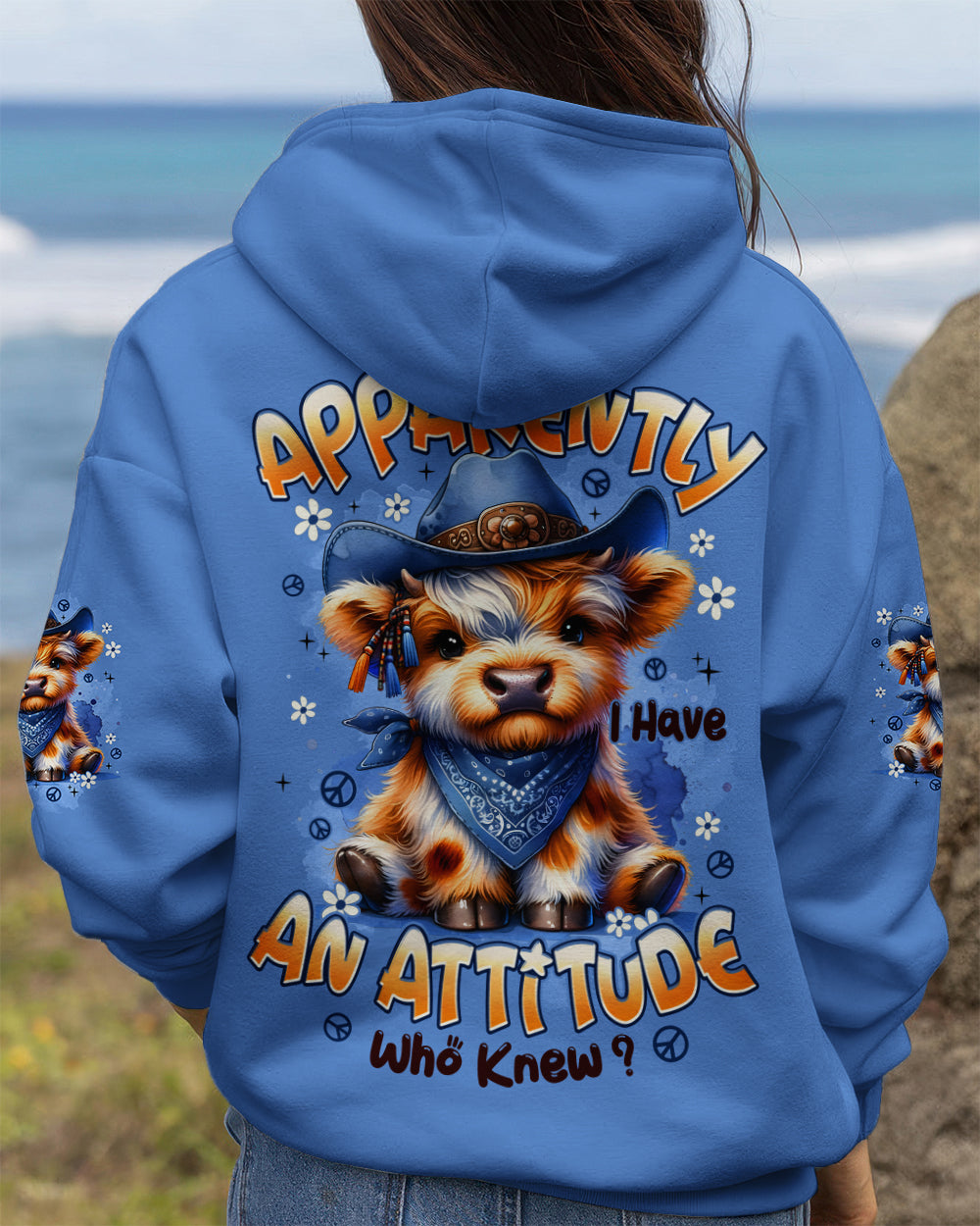 APPARENTLY I HAVE AN ATTITUDE WHO KNEW COW ALL OVER PRINT - TYPQ1112251