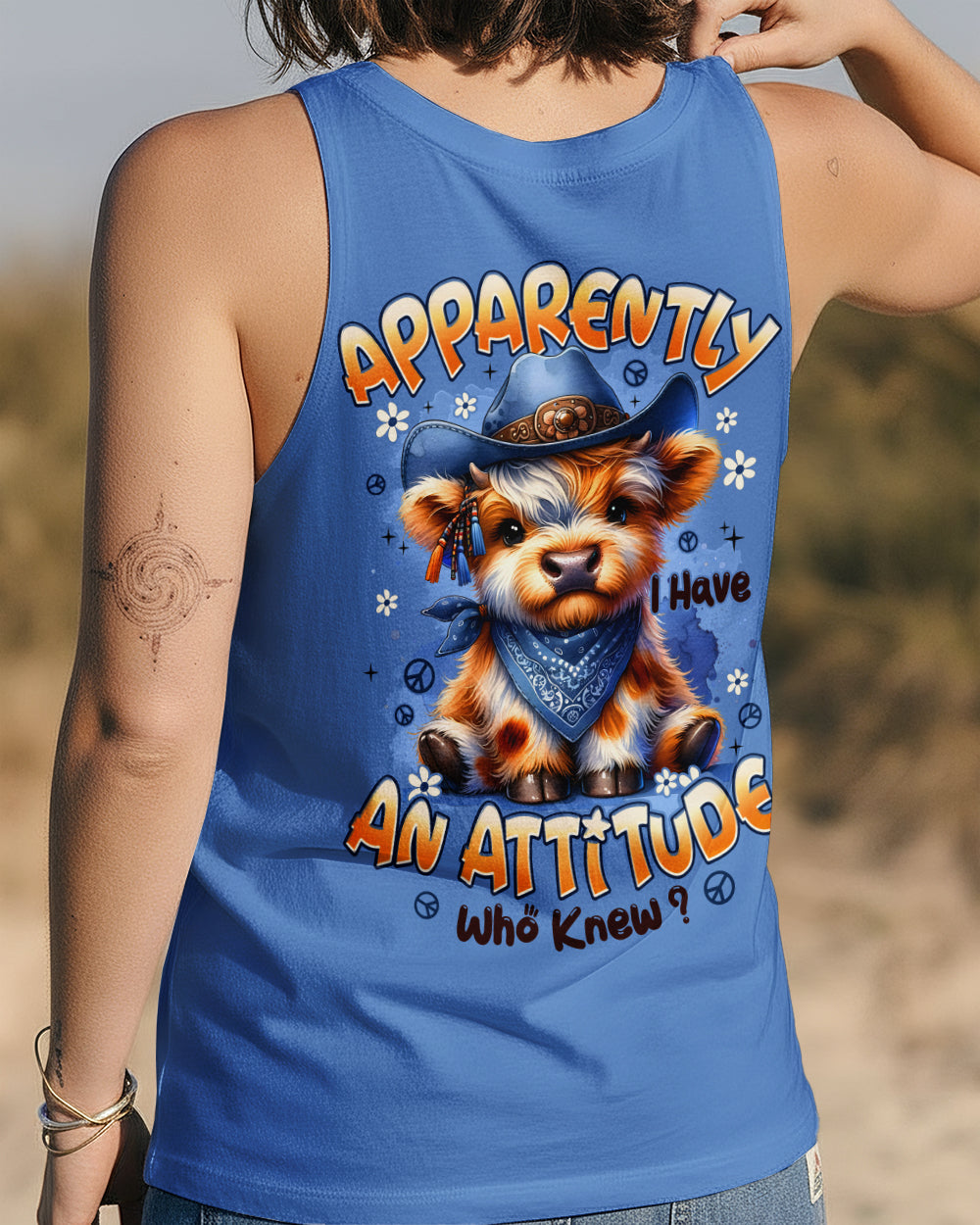 APPARENTLY I HAVE AN ATTITUDE WHO KNEW COW ALL OVER PRINT - TYPQ1112251