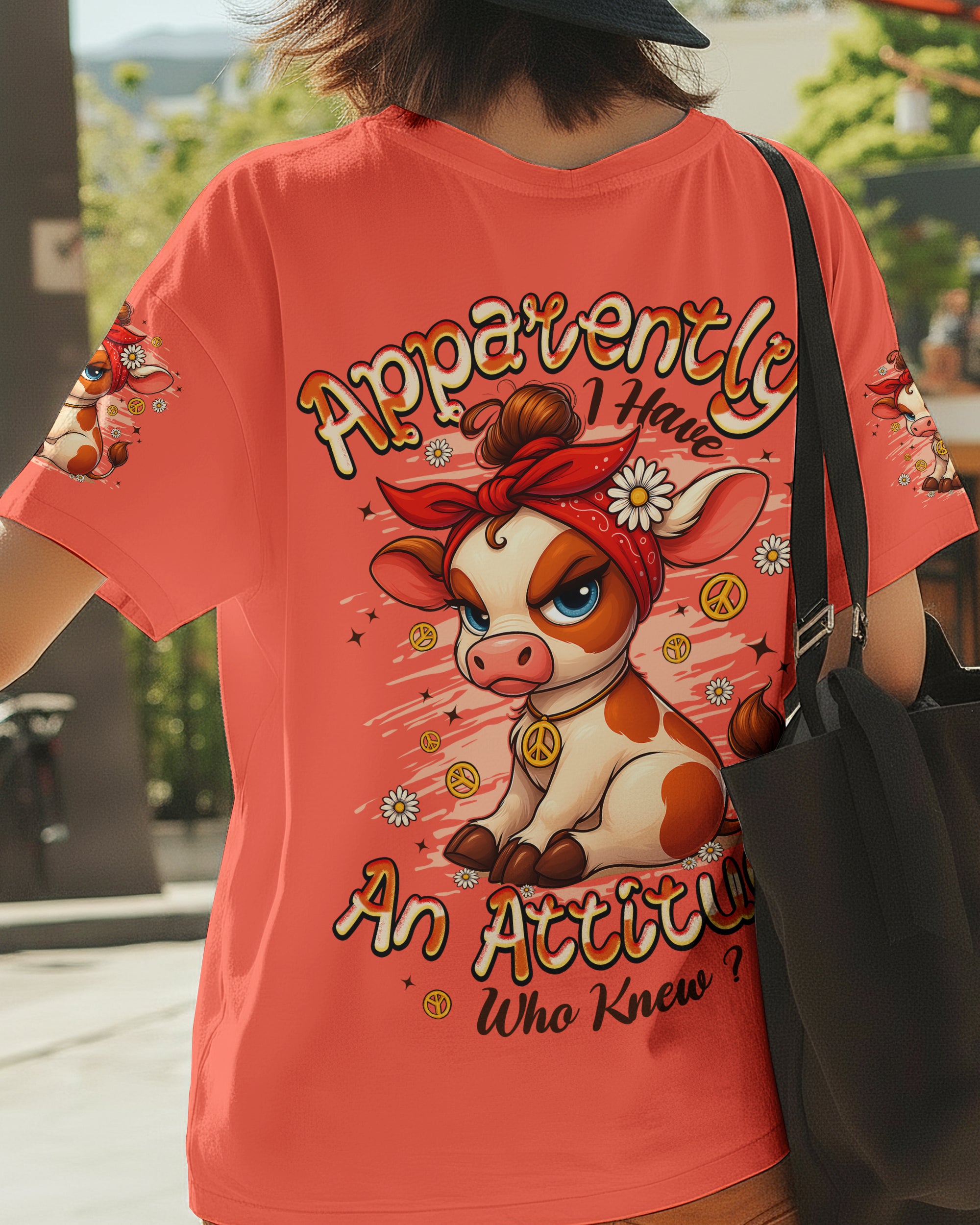 APPARENTLY I HAVE AN ATTITUDE WHO KNEW COW ALL OVER PRINT - TYPQ1212252