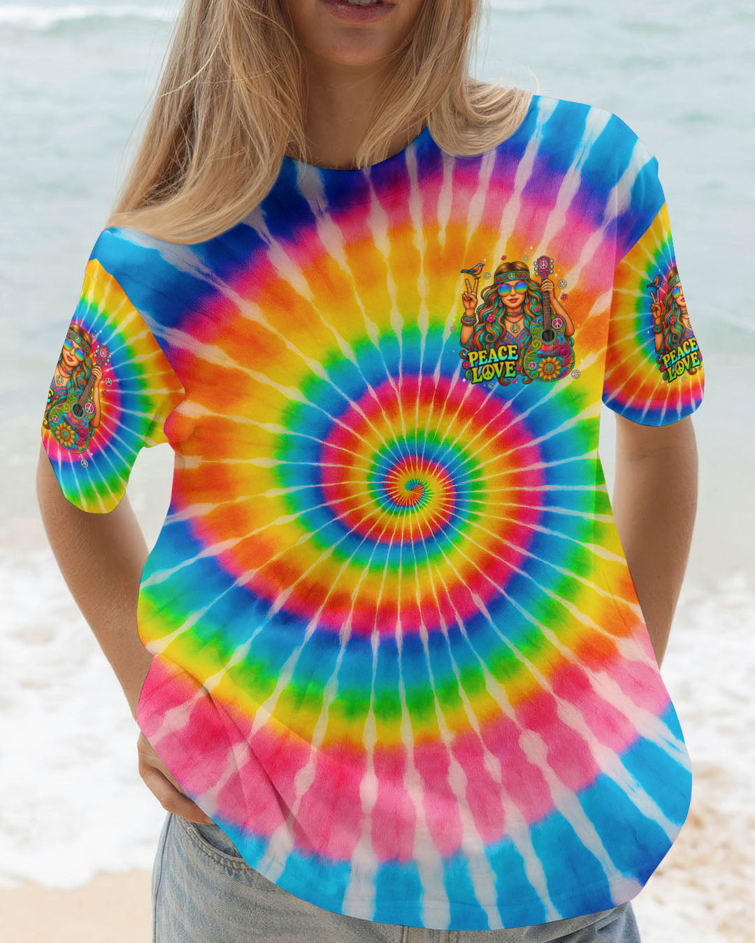 STAY TRIPPY LITTLE HIPPIE TIE DYE ALL OVER PRINT - TYPQ1306251