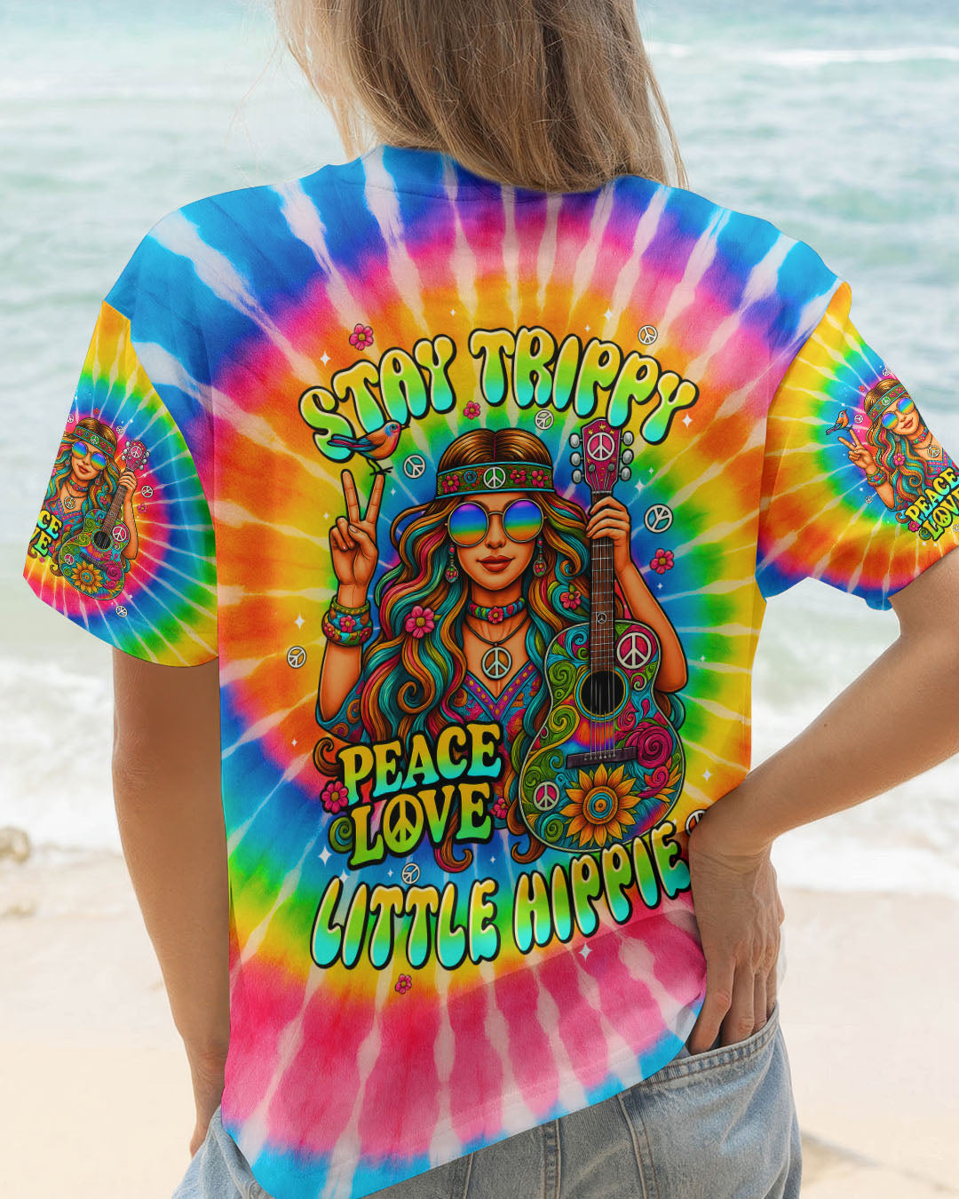 STAY TRIPPY LITTLE HIPPIE TIE DYE ALL OVER PRINT - TYPQ1306251