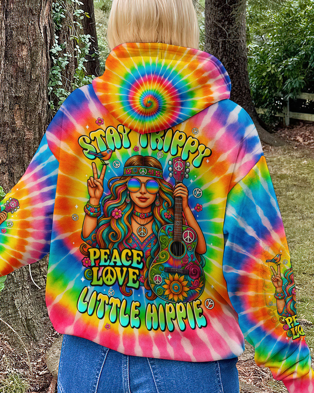 STAY TRIPPY LITTLE HIPPIE TIE DYE ALL OVER PRINT - TYPQ1306251