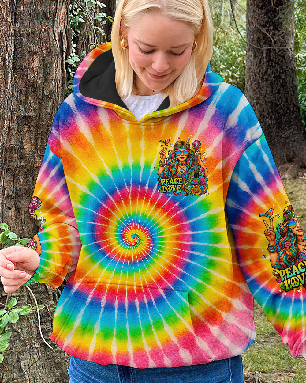 STAY TRIPPY LITTLE HIPPIE TIE DYE ALL OVER PRINT - TYPQ1306251