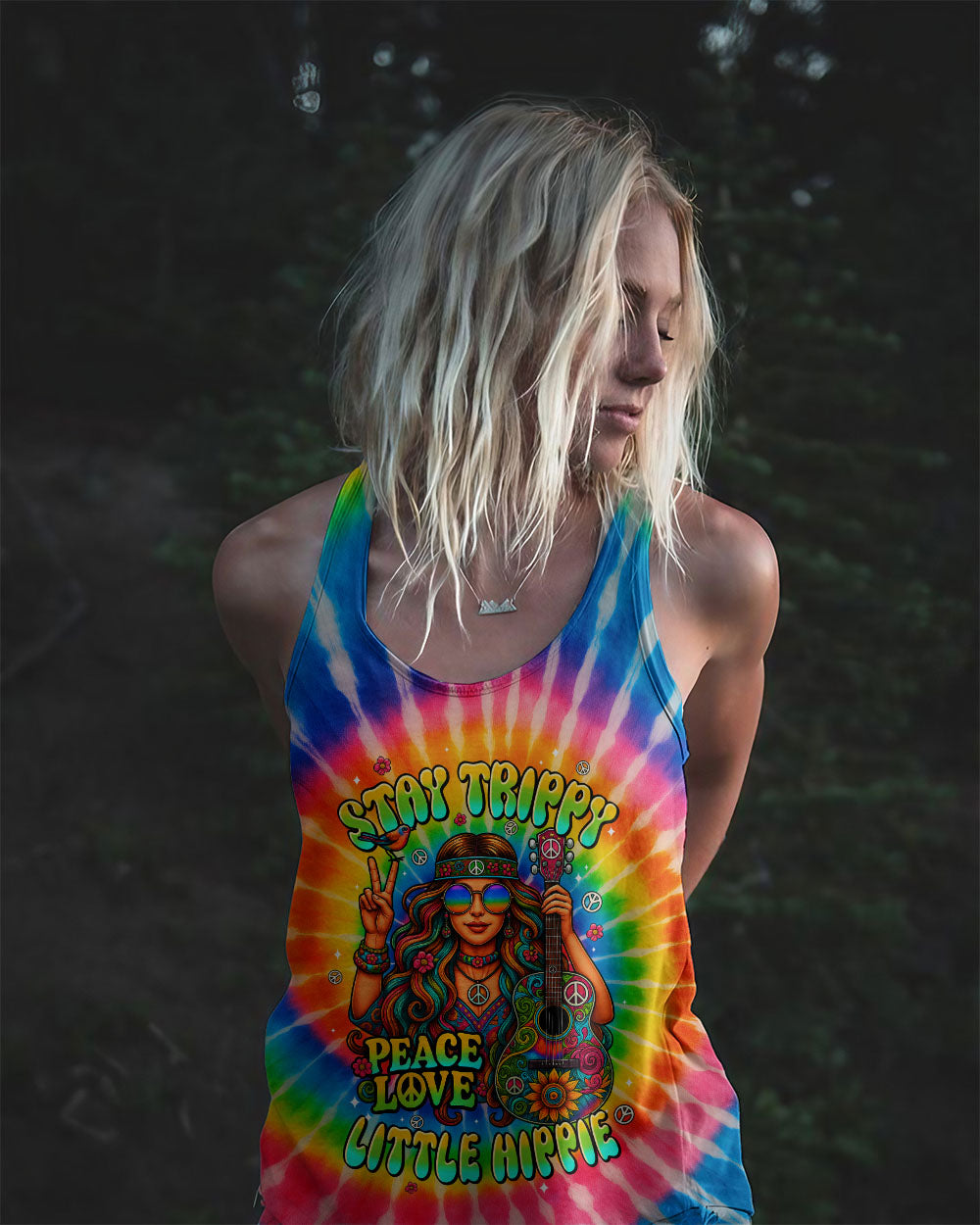 STAY TRIPPY LITTLE HIPPIE TIE DYE ALL OVER PRINT - TYPQ1306251