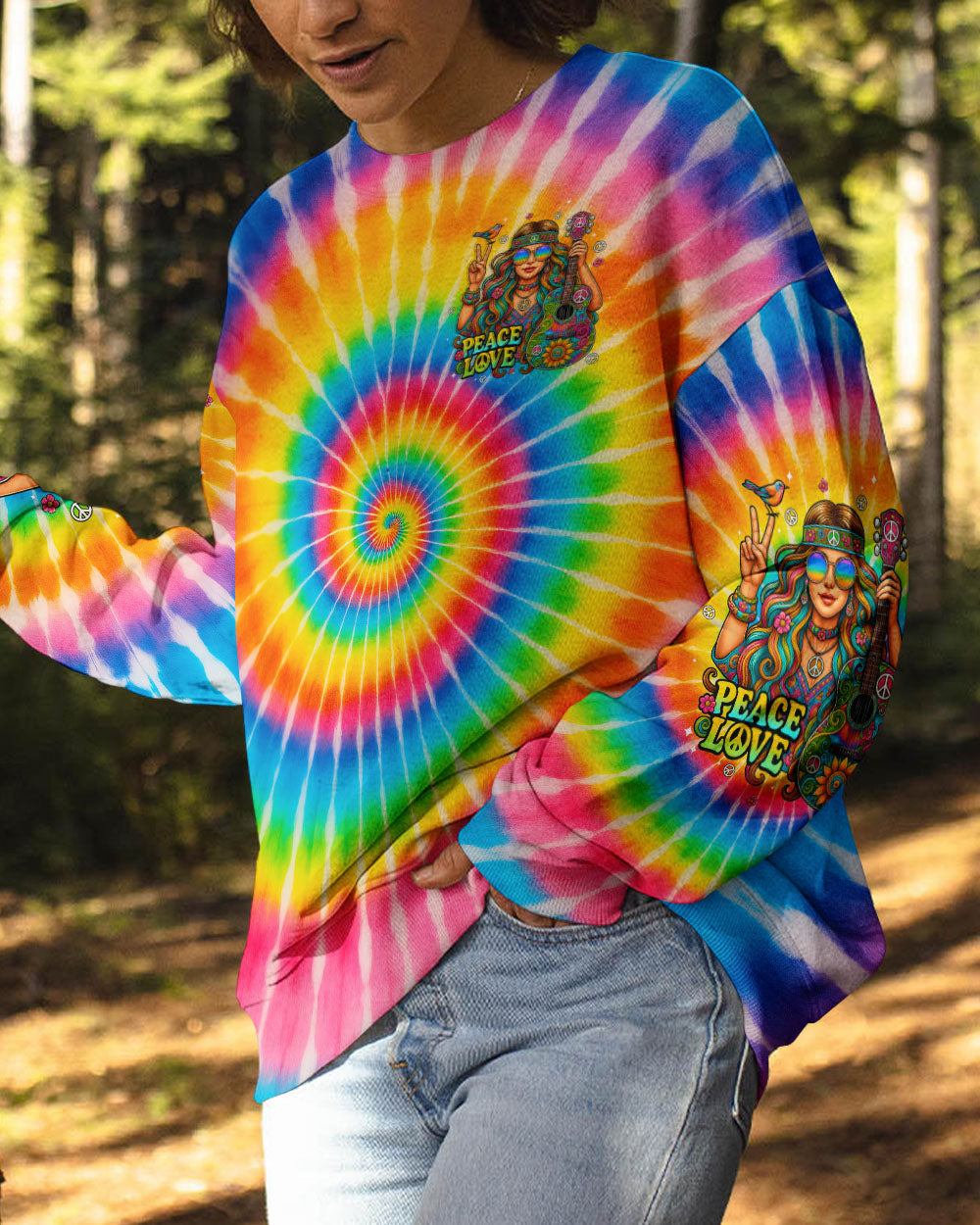 STAY TRIPPY LITTLE HIPPIE TIE DYE ALL OVER PRINT - TYPQ1306251