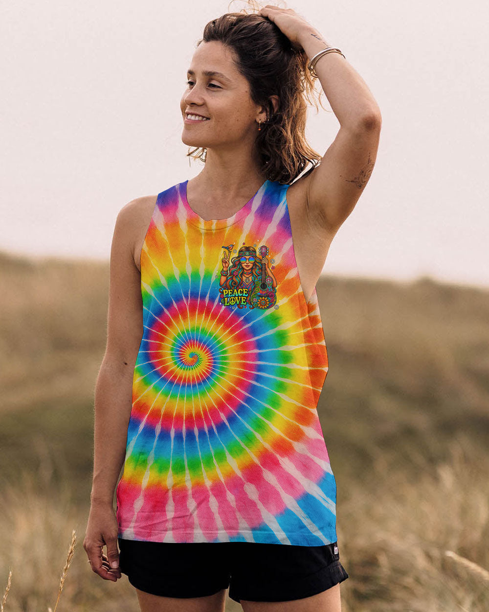 STAY TRIPPY LITTLE HIPPIE TIE DYE ALL OVER PRINT - TYPQ1306251