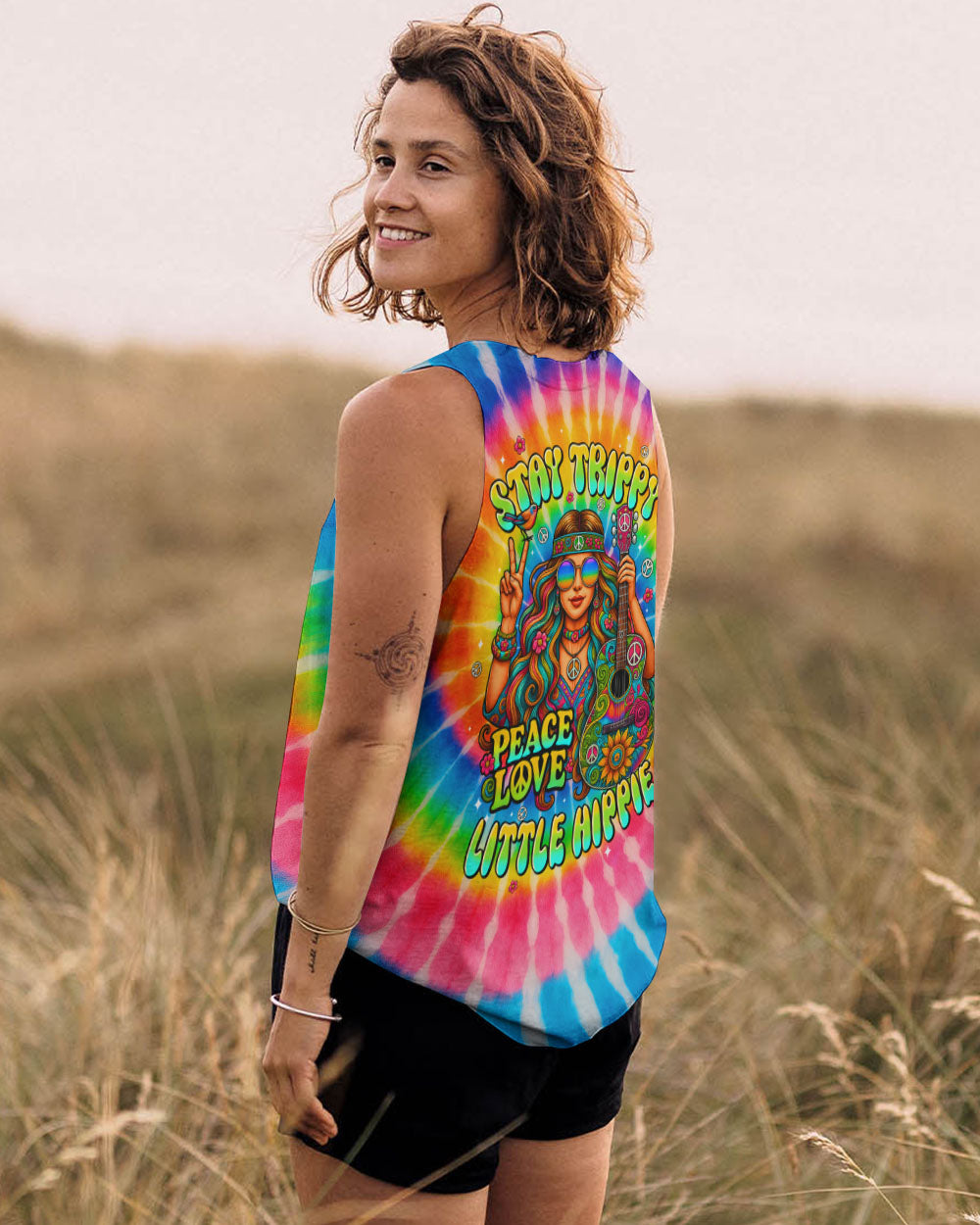 STAY TRIPPY LITTLE HIPPIE TIE DYE ALL OVER PRINT - TYPQ1306251
