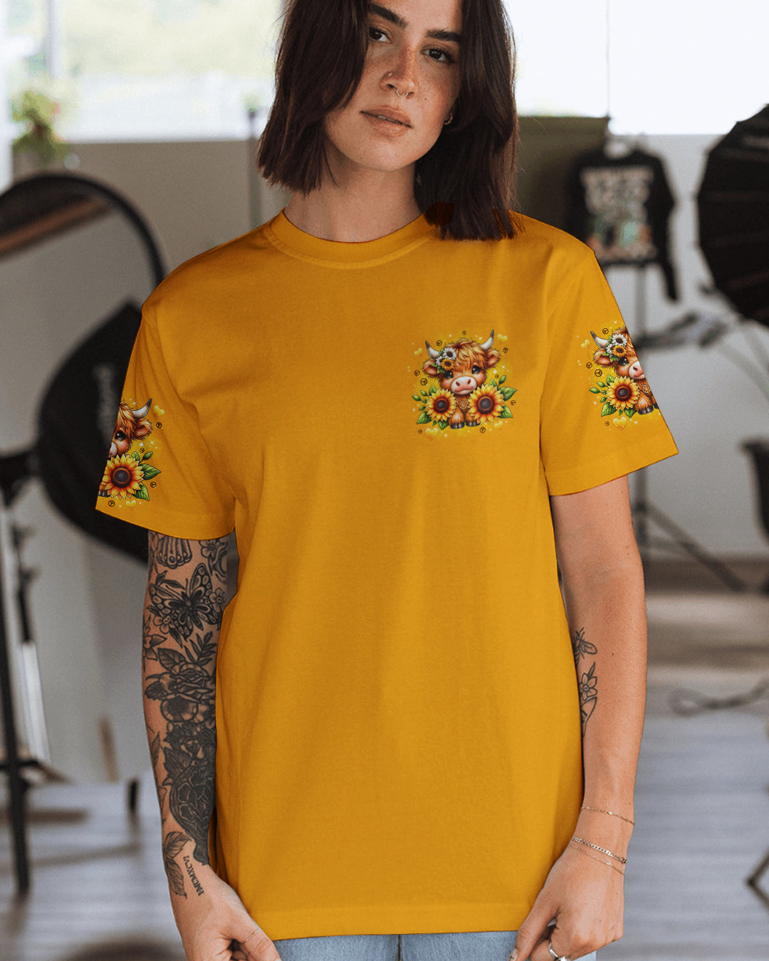 YOU ARE MY SUNSHINE SUNFLOWER COW ALL OVER PRINT - TYPQ1312252