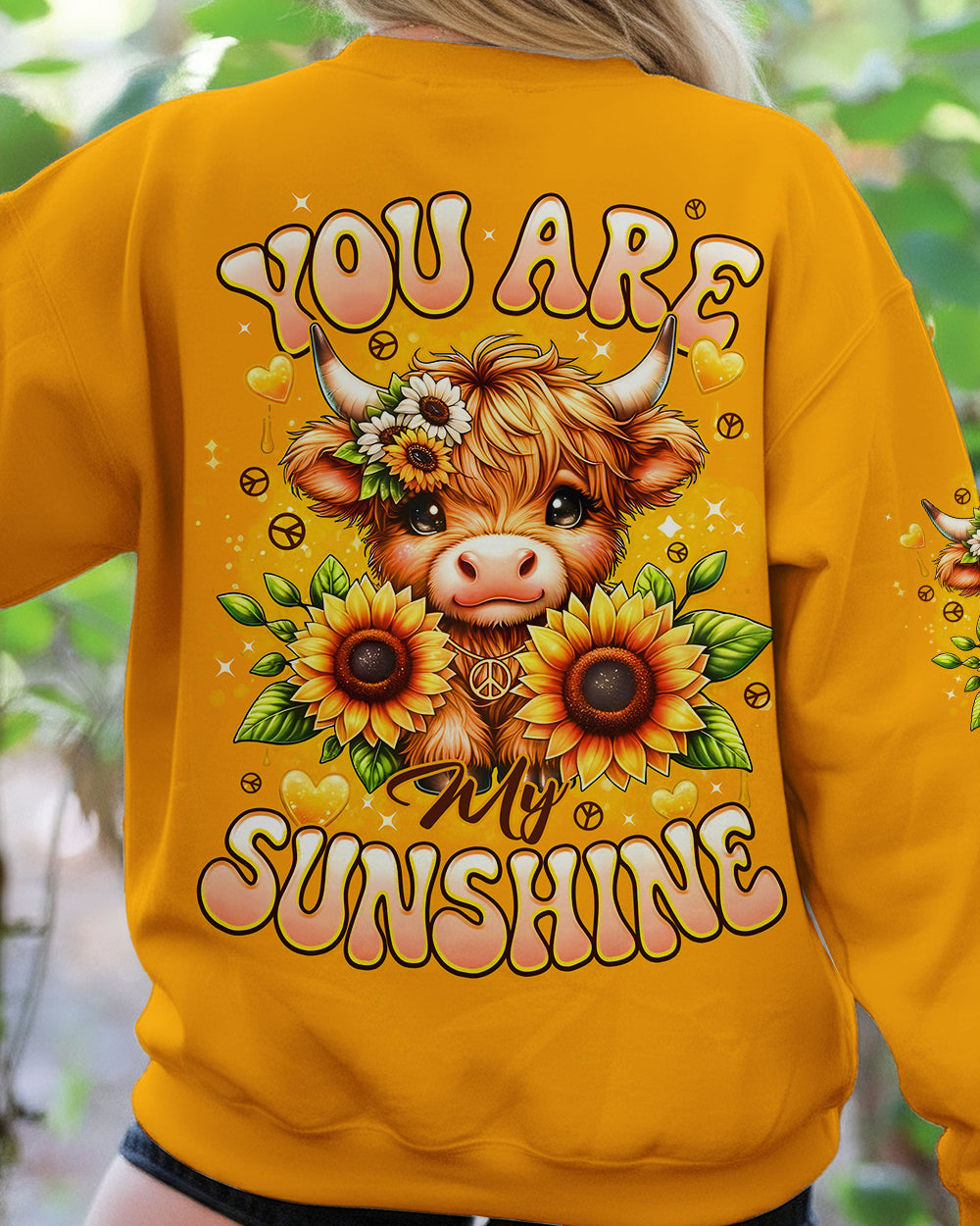 YOU ARE MY SUNSHINE SUNFLOWER COW ALL OVER PRINT - TYPQ1312252