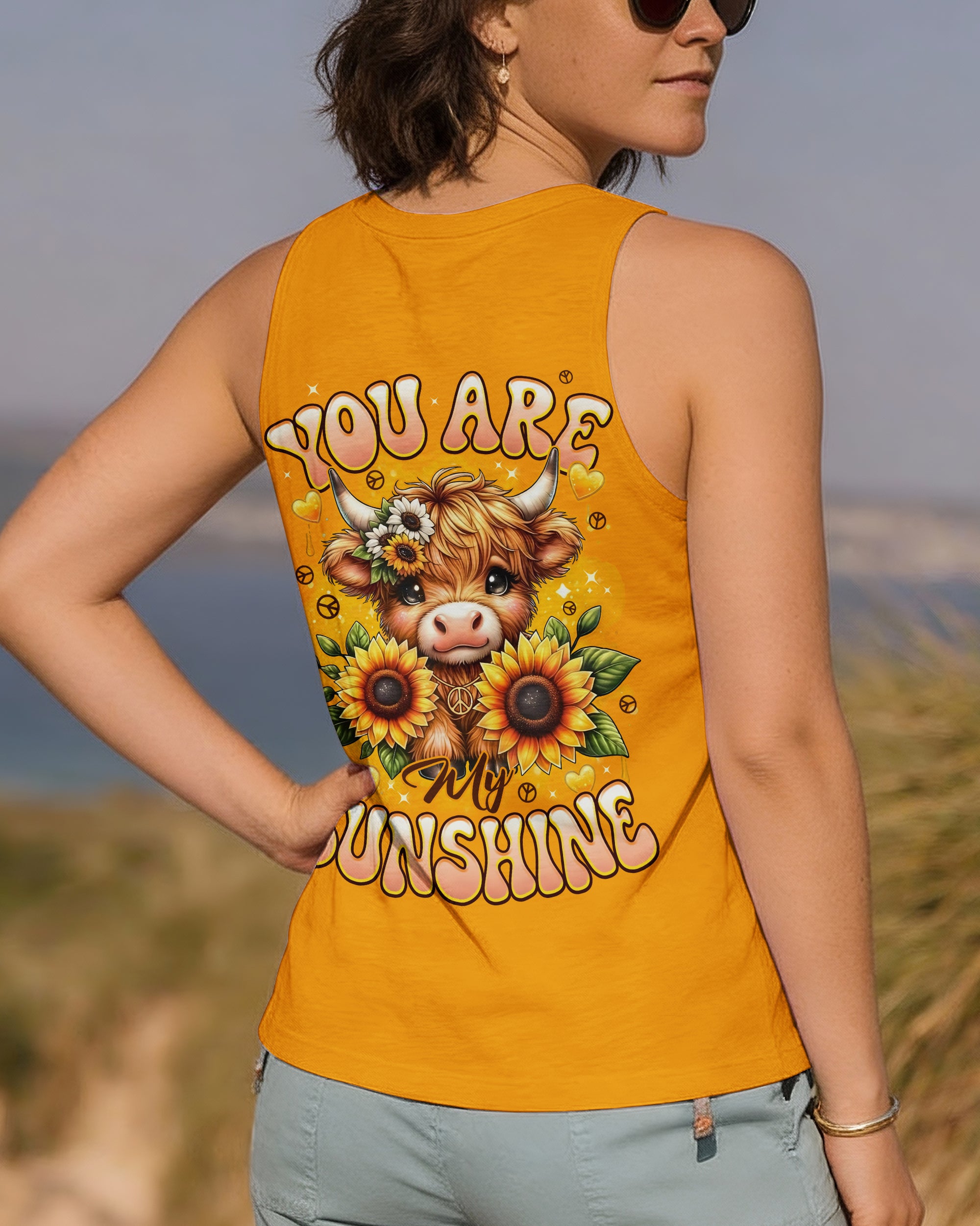 YOU ARE MY SUNSHINE SUNFLOWER COW ALL OVER PRINT - TYPQ1312252