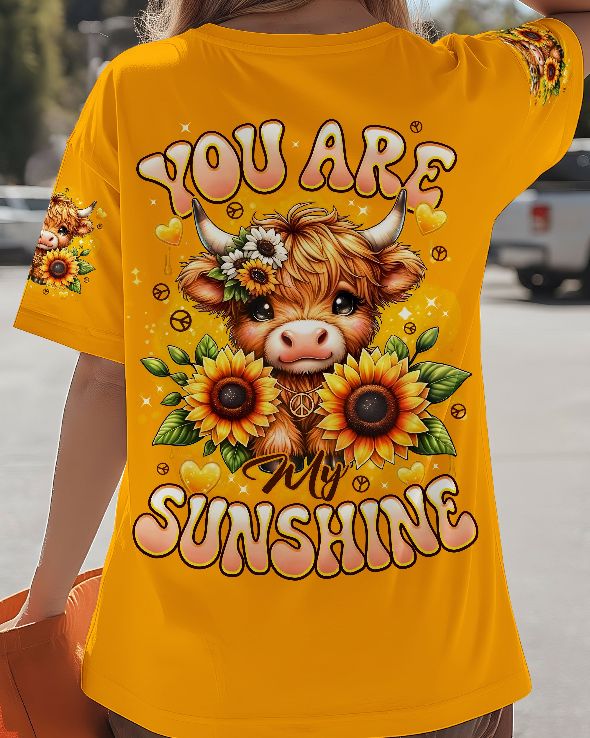 YOU ARE MY SUNSHINE SUNFLOWER COW ALL OVER PRINT - TYPQ1312252
