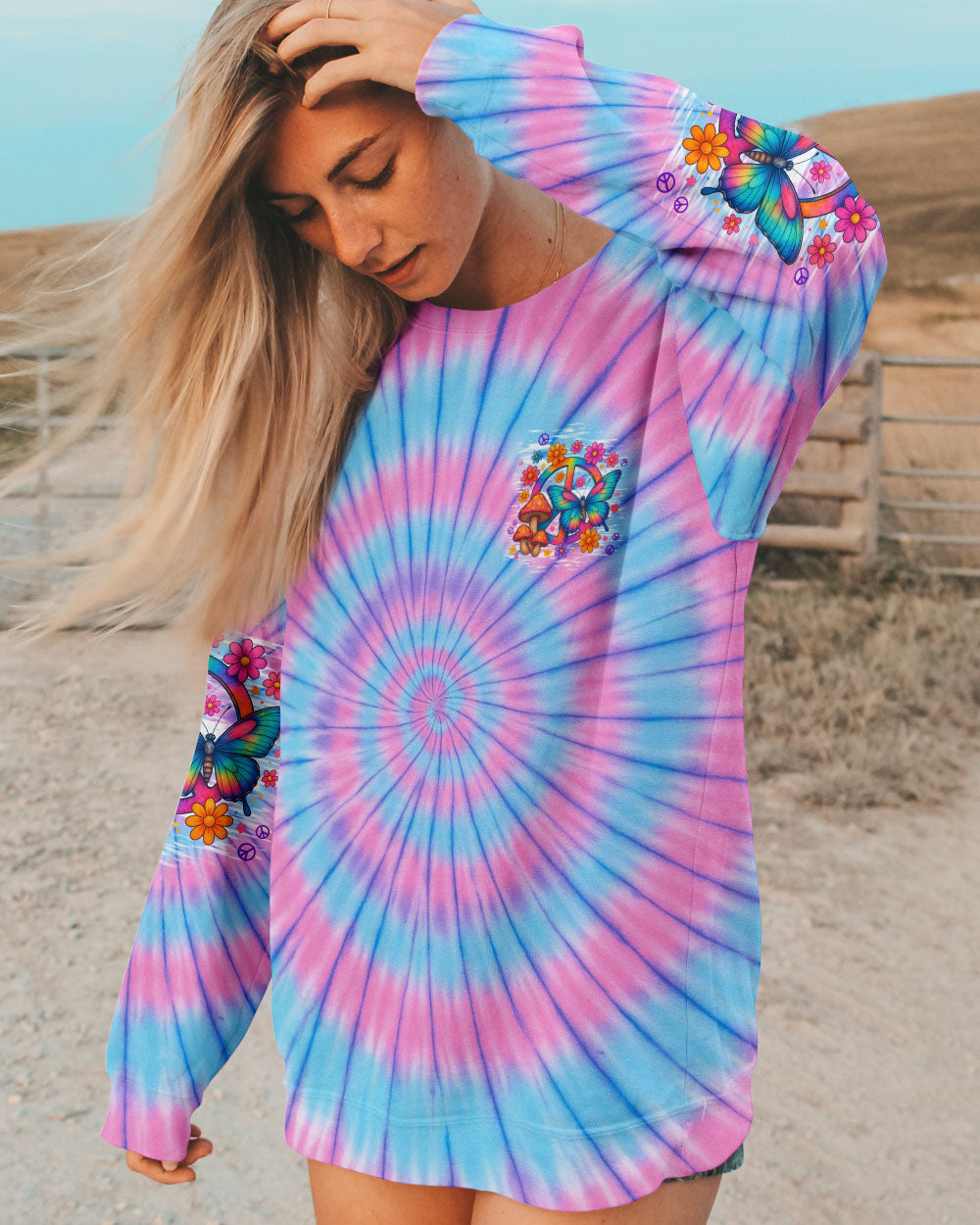 IMAGINE ALL THE PEOPLE LIVING LIFE IN PEACE TIE DYE ALL OVER PRINT - TYPQ1408251