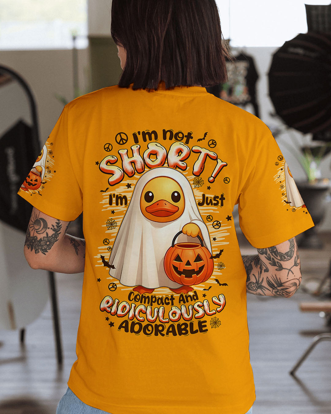 I'M NOT SHORT DUCK HIPPIE HALLOWEEN ALL OVER PRINT - TYPQ1408252