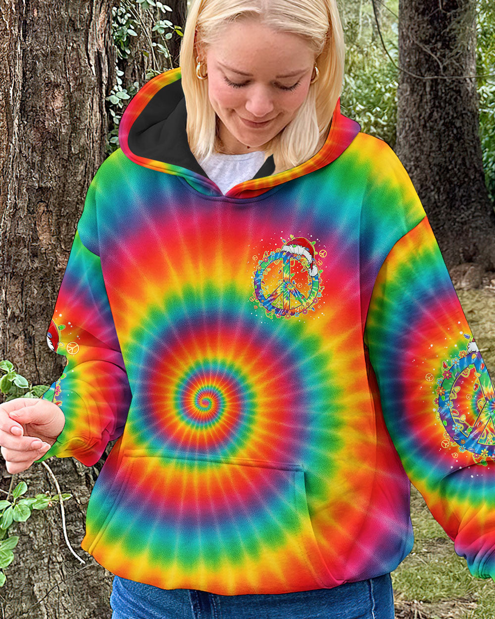 IMAGINE ALL THE PEOPLE LIVING LIFE IN PEACE CHRISTMAS TIE DYE ALL OVER PRINT - TYPQ1411251