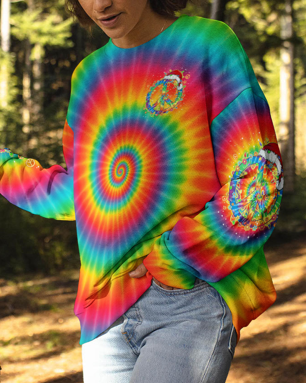IMAGINE ALL THE PEOPLE LIVING LIFE IN PEACE CHRISTMAS TIE DYE ALL OVER PRINT - TYPQ1411251