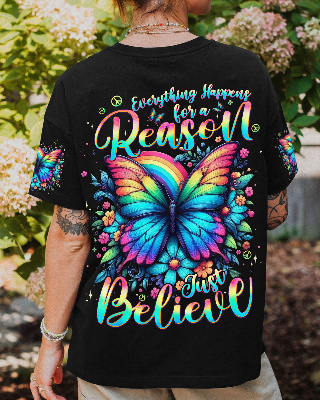 JUST BELIEVE BUTTERFLY ALL OVER PRINT - TYPQ1707252