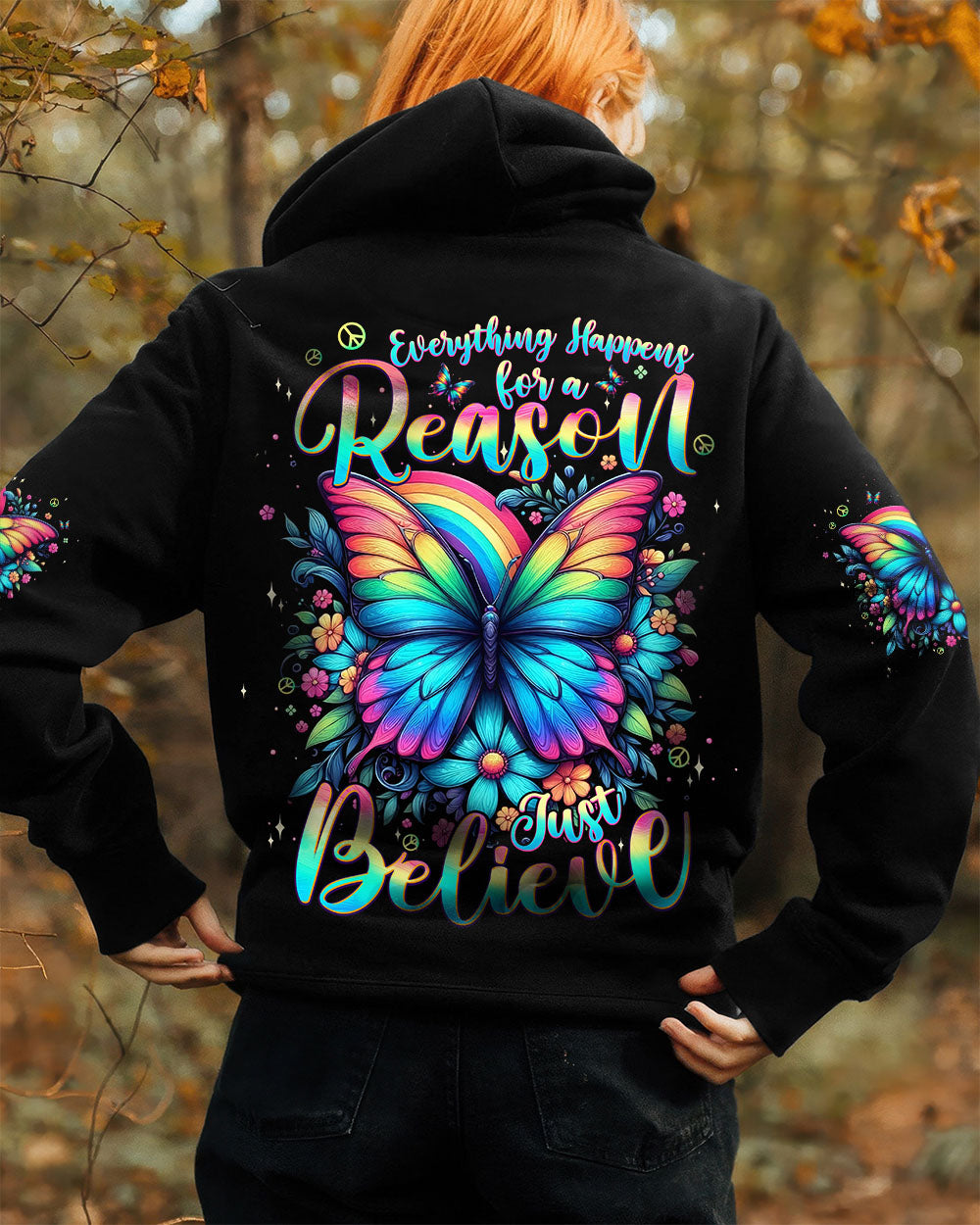 JUST BELIEVE BUTTERFLY ALL OVER PRINT - TYPQ1707252