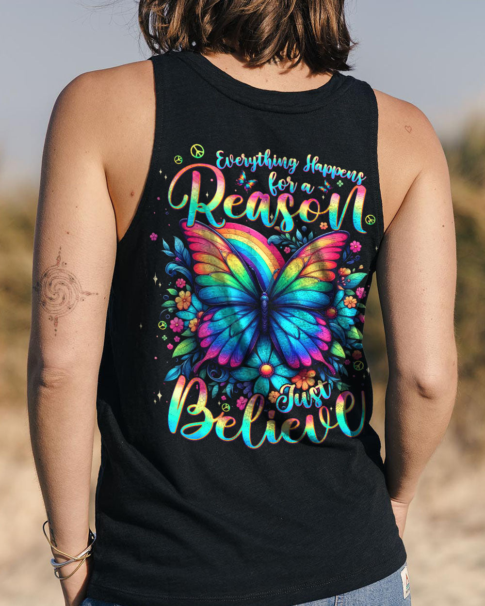 JUST BELIEVE BUTTERFLY ALL OVER PRINT - TYPQ1707252