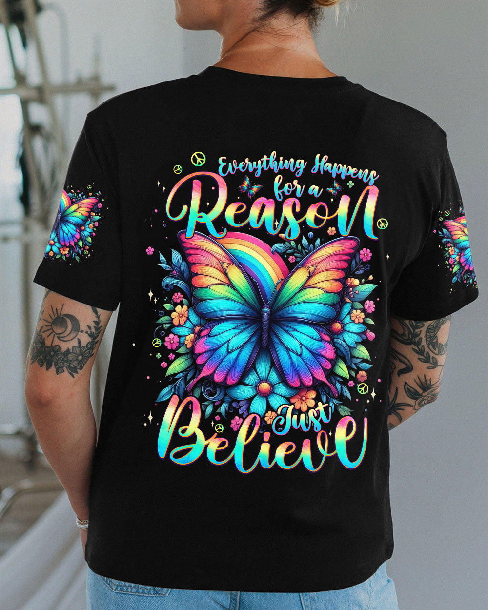 JUST BELIEVE BUTTERFLY ALL OVER PRINT - TYPQ1707252