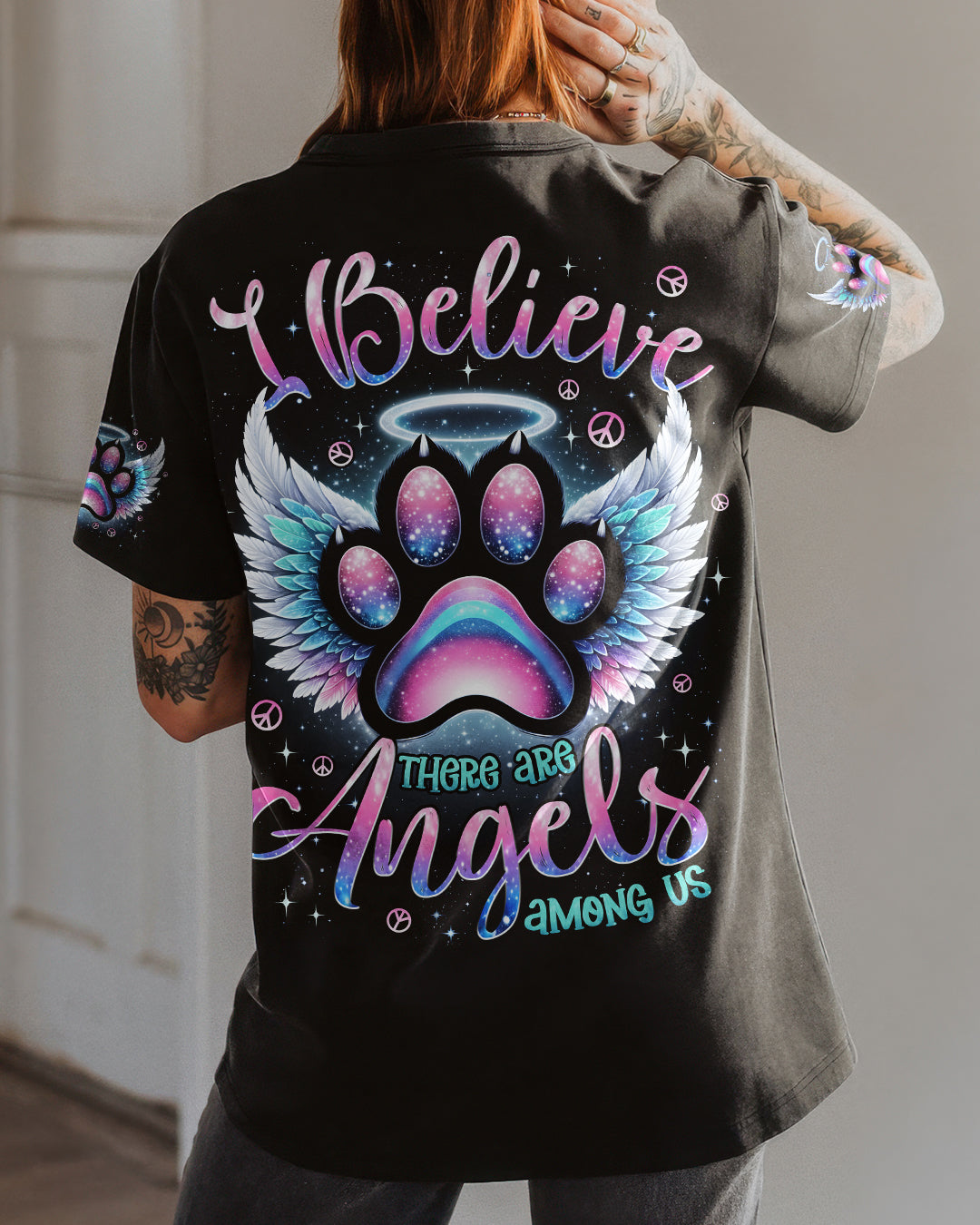 I BELIEVE THERE ARE ANGELS AMONG US PAW ALL OVER PRINT - TYPQ1901262