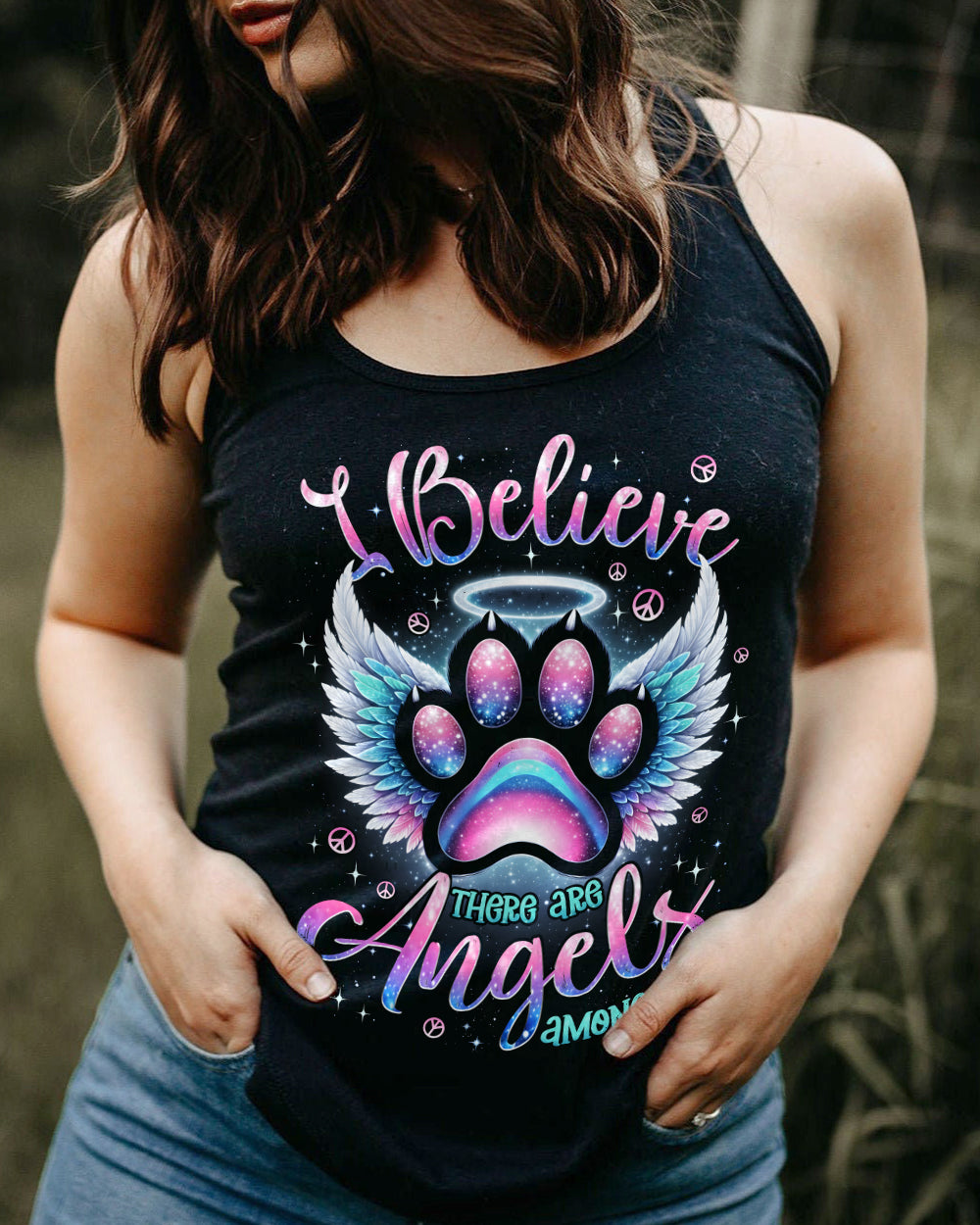 I BELIEVE THERE ARE ANGELS AMONG US PAW ALL OVER PRINT - TYPQ1901262