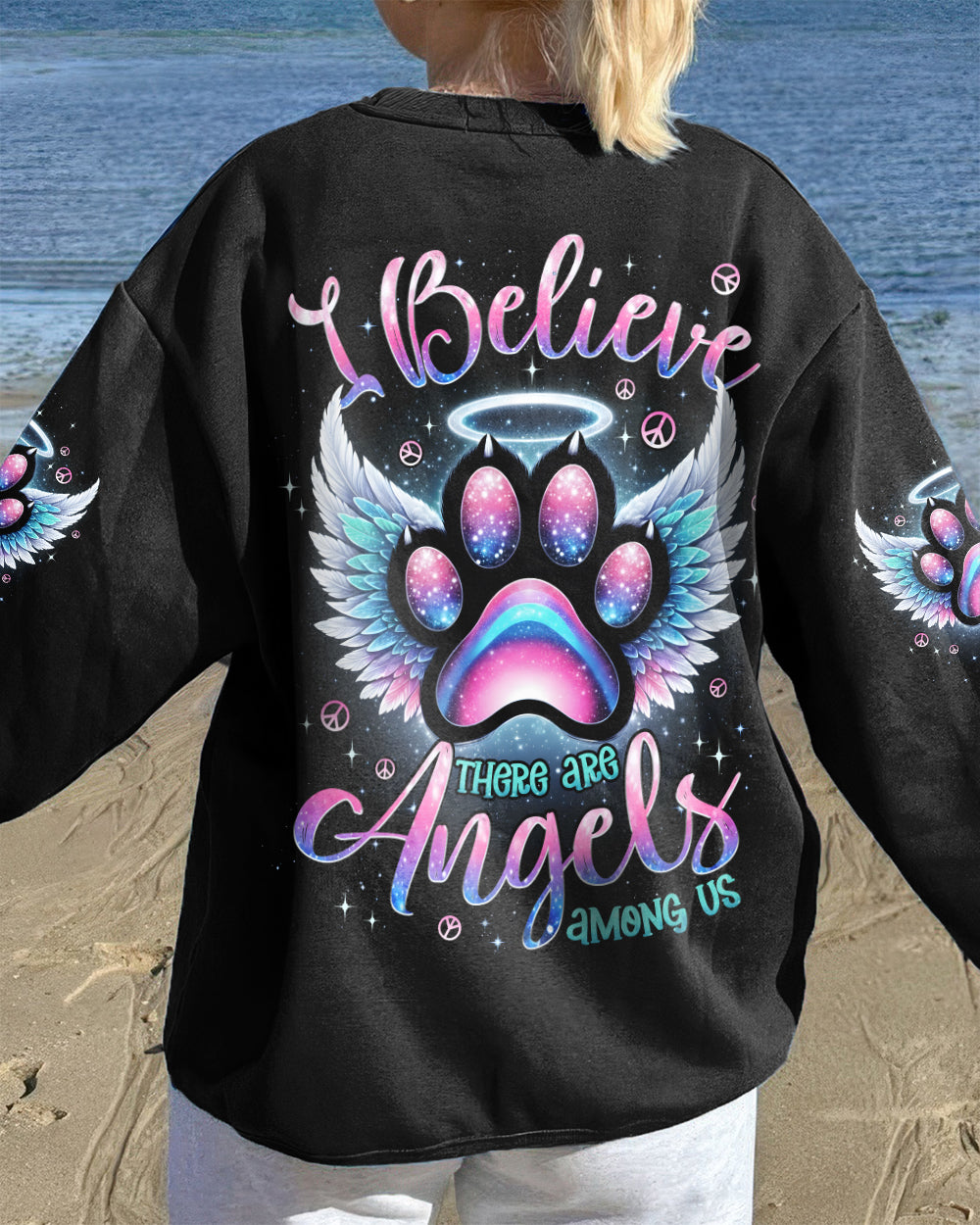 I BELIEVE THERE ARE ANGELS AMONG US PAW ALL OVER PRINT - TYPQ1901262