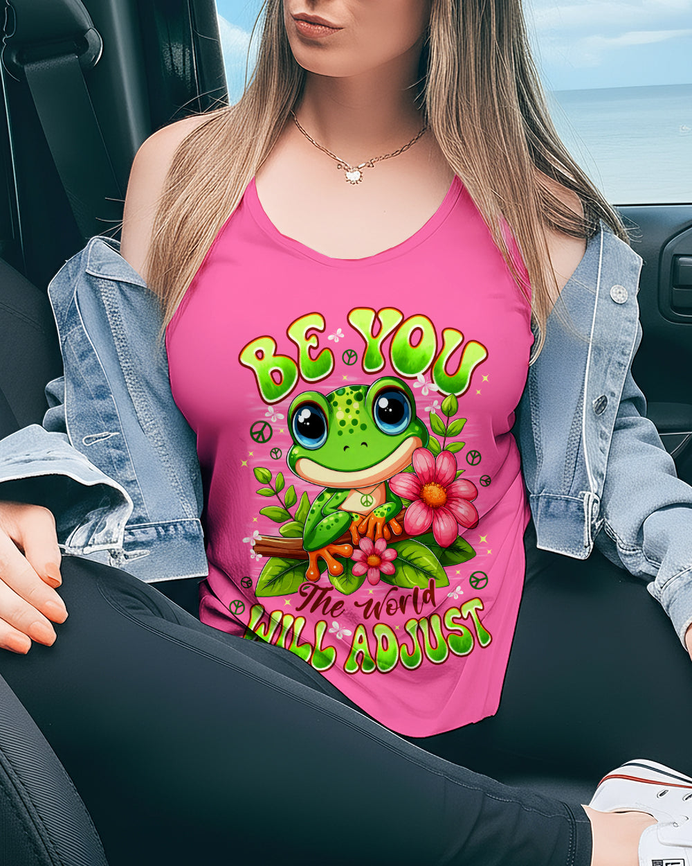 BE YOU THE WORLD WILL ADJUST FROG ALL OVER PRINT - TYPQ1912251