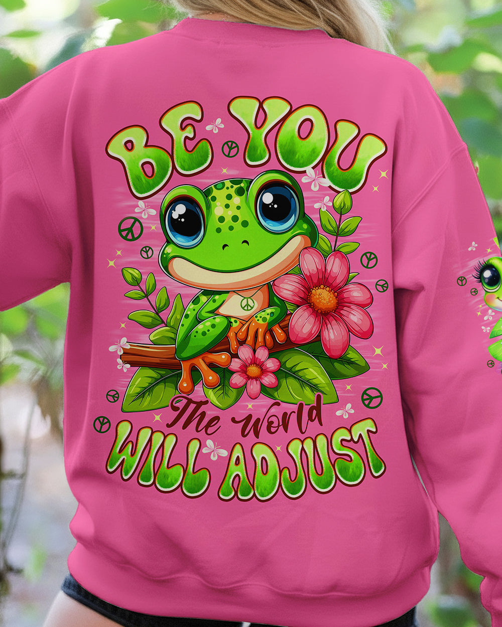 BE YOU THE WORLD WILL ADJUST FROG ALL OVER PRINT - TYPQ1912251